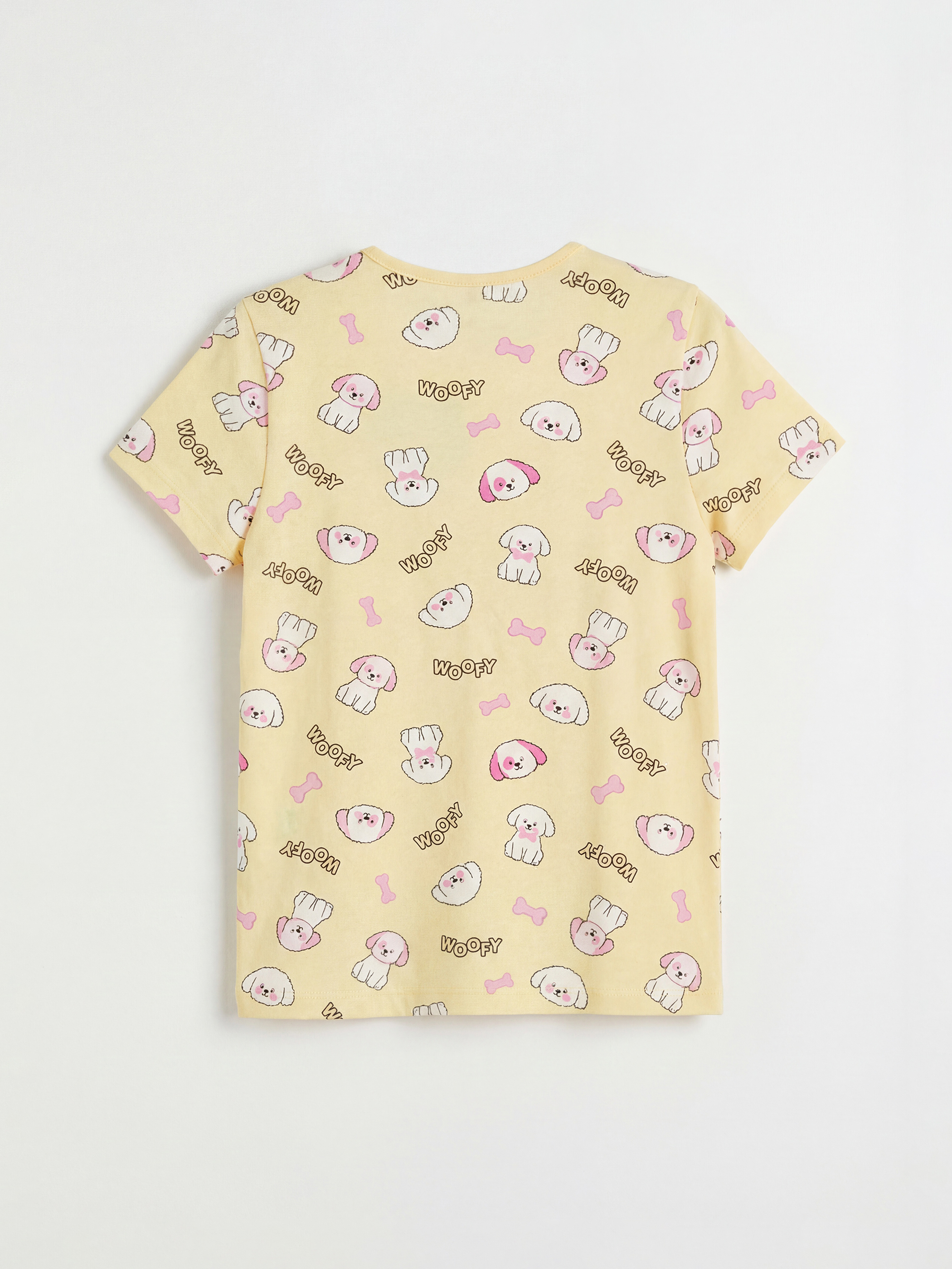 Sarı Bisiklet Yaka Kız Çocuk Pijama Takımı-2