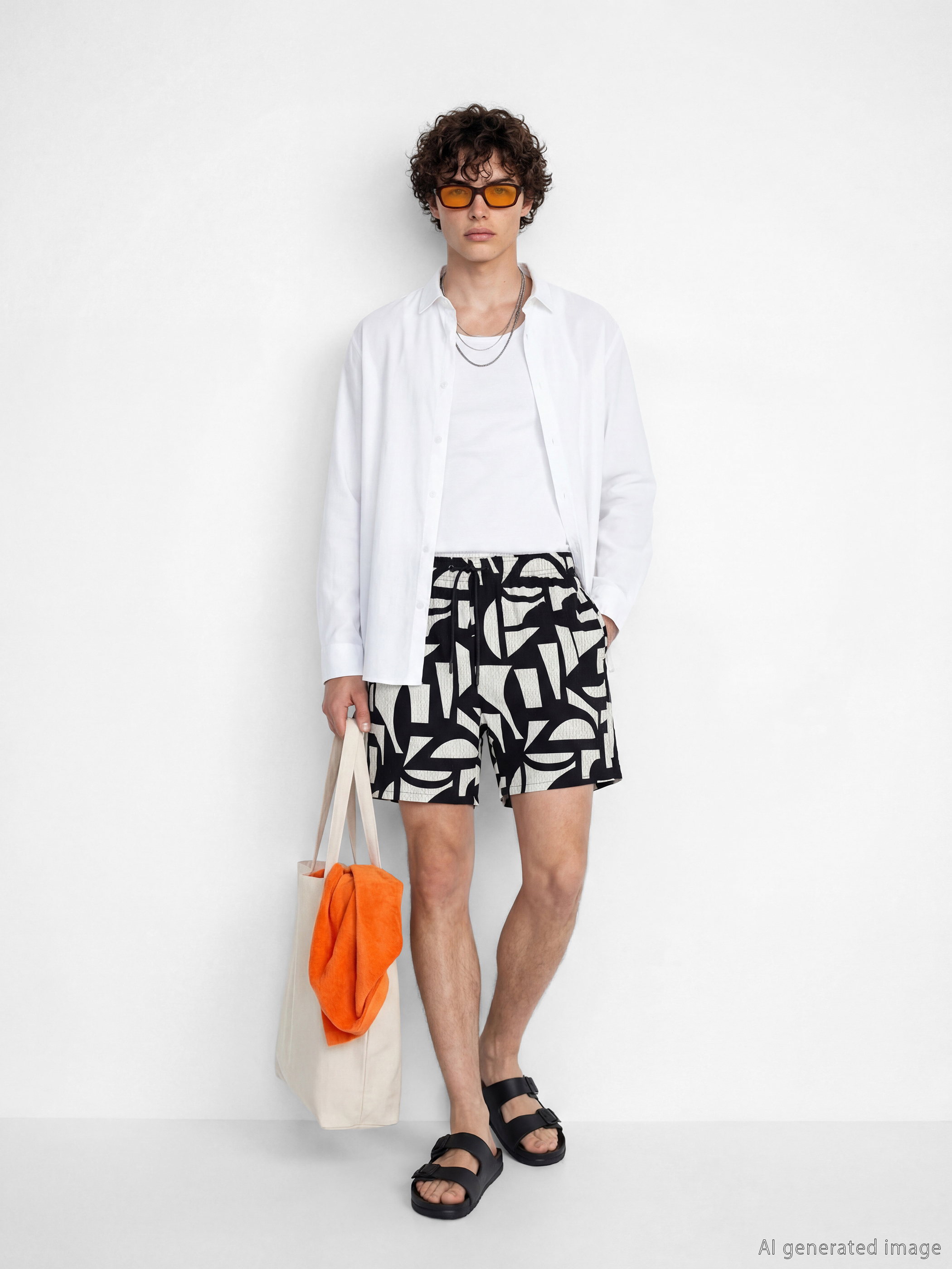 LCW SWIMWEAR Kısa Boy Desenli Erkek Deniz Şortu - S6DV34Z8-LQJ