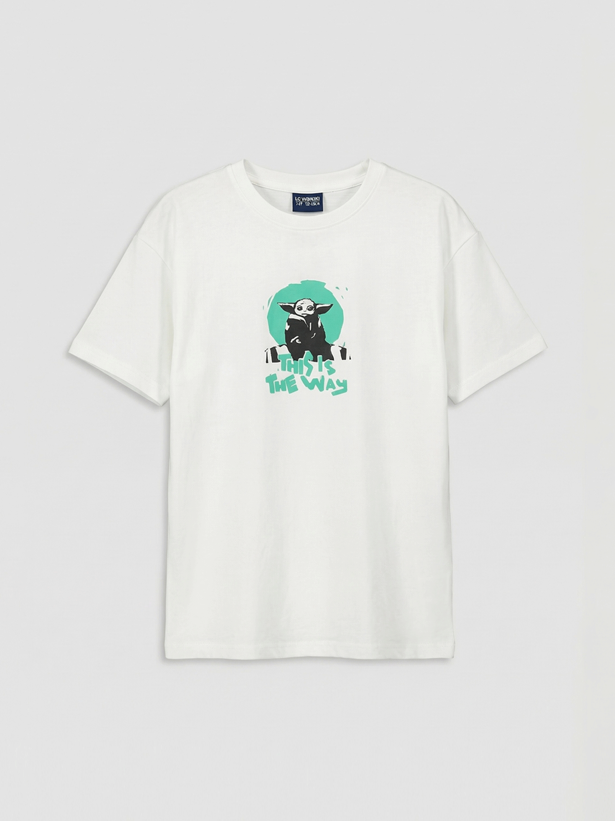 LCW Kids Bisiklet Yaka The Mandalorian Baskılı Erkek Çocuk Tişört - S6DY53Z4-R9J