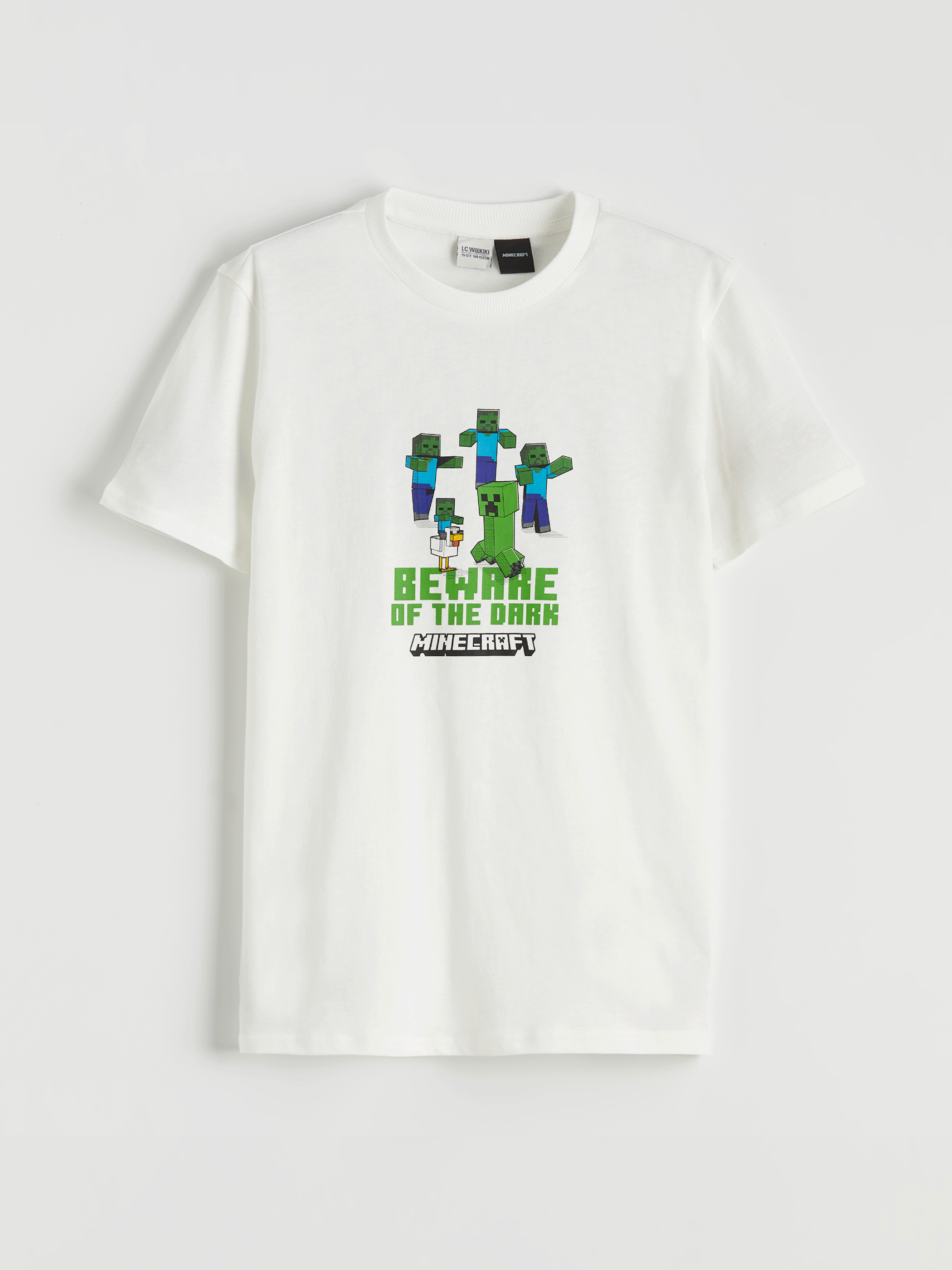 Ekru Minecraft Baskılı Erkek Çocuk Tişört-1