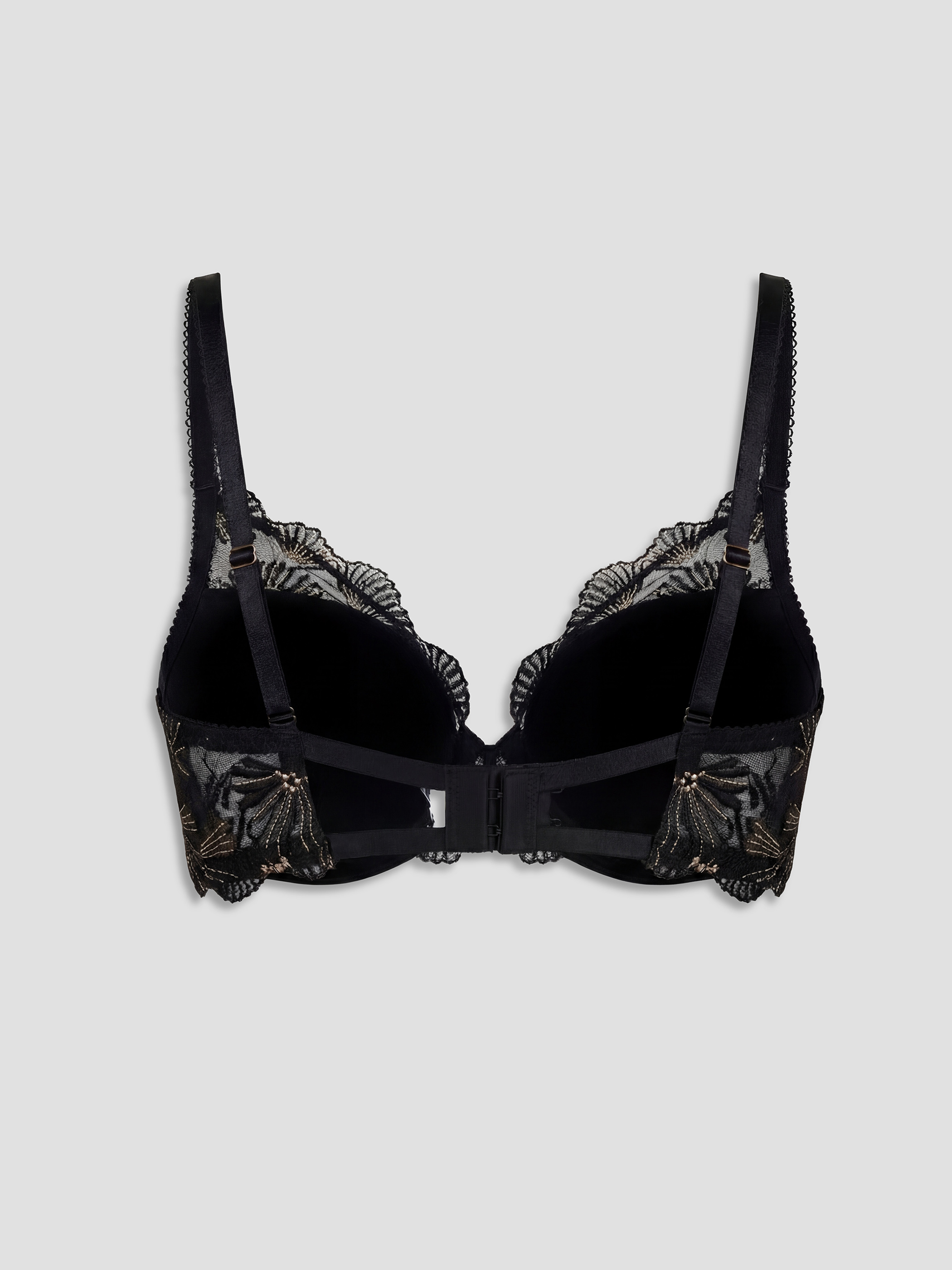 Siyah Brode Fantezi Tişört Sütyen-1