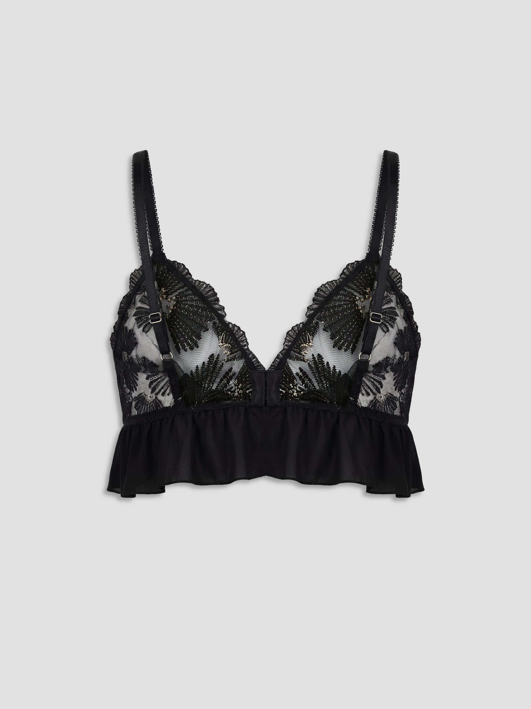 Siyah Balensiz Dolgusuz Brode Fantezi Bralet-1