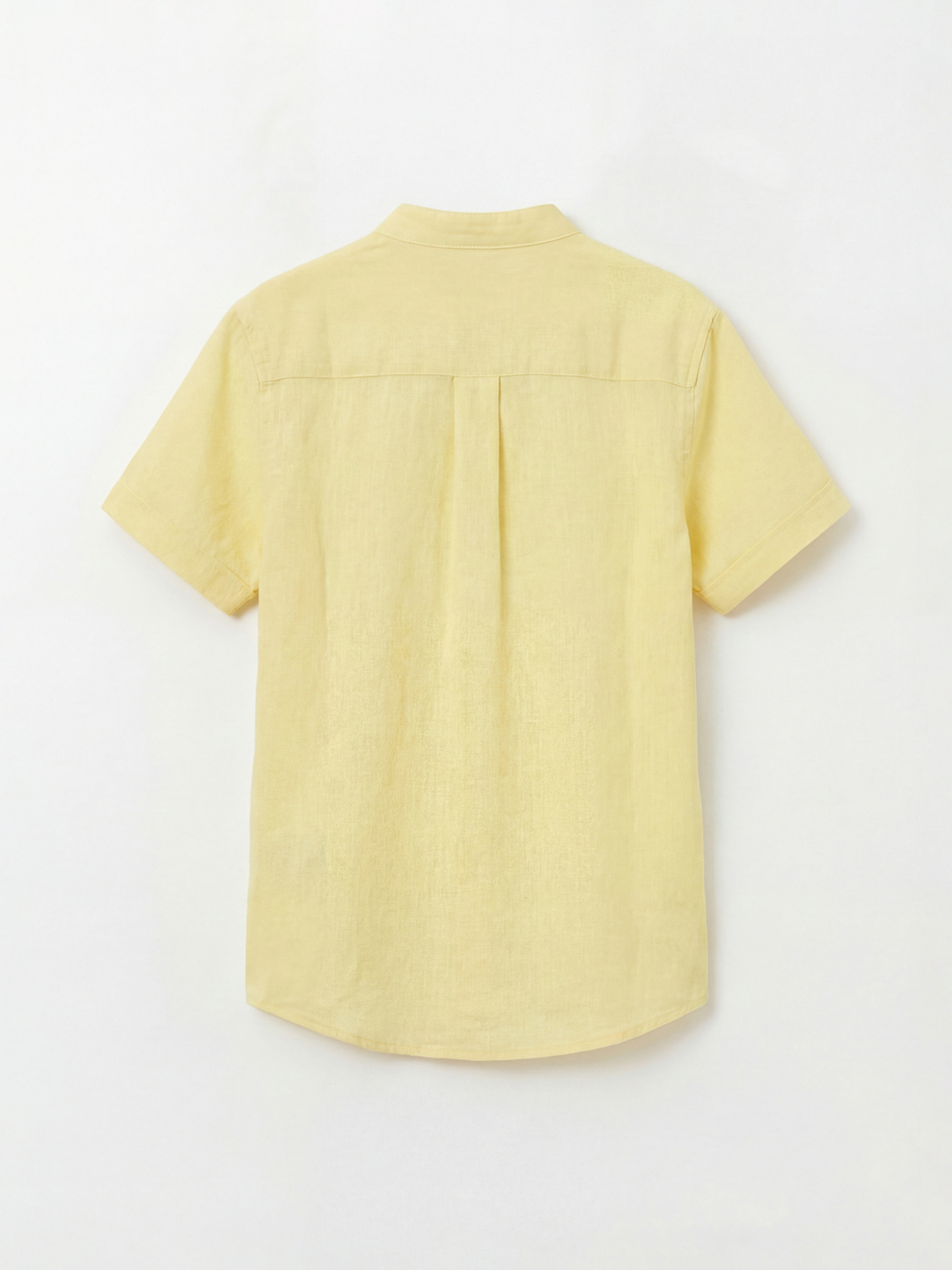 Sarı Hakim Yaka Kısa Kollu Erkek Çocuk Gömlek-1