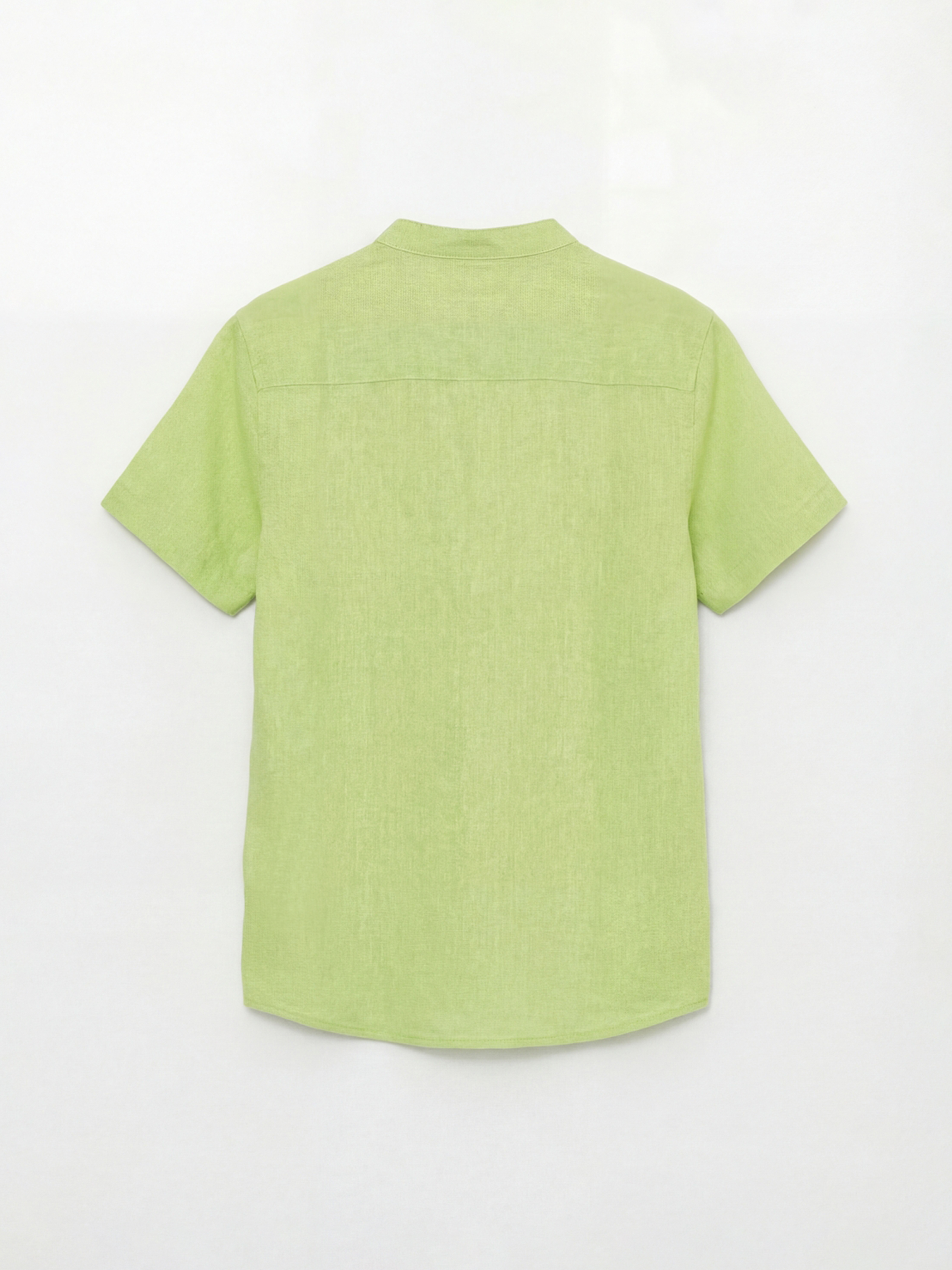 Yeşil Hakim Yaka Kısa Kollu Erkek Çocuk Gömlek-1