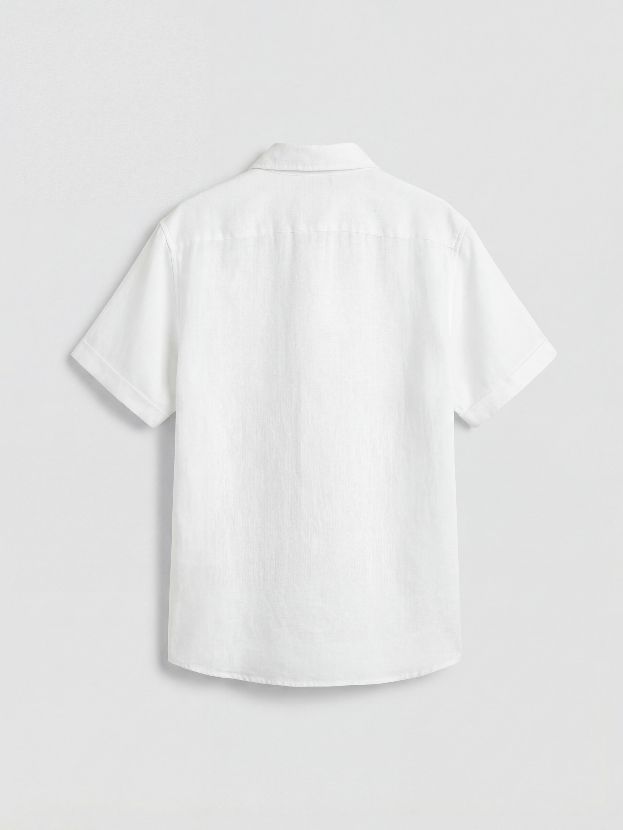 Beyaz Basic Kısa Kollu Erkek Çocuk Gömlek-1