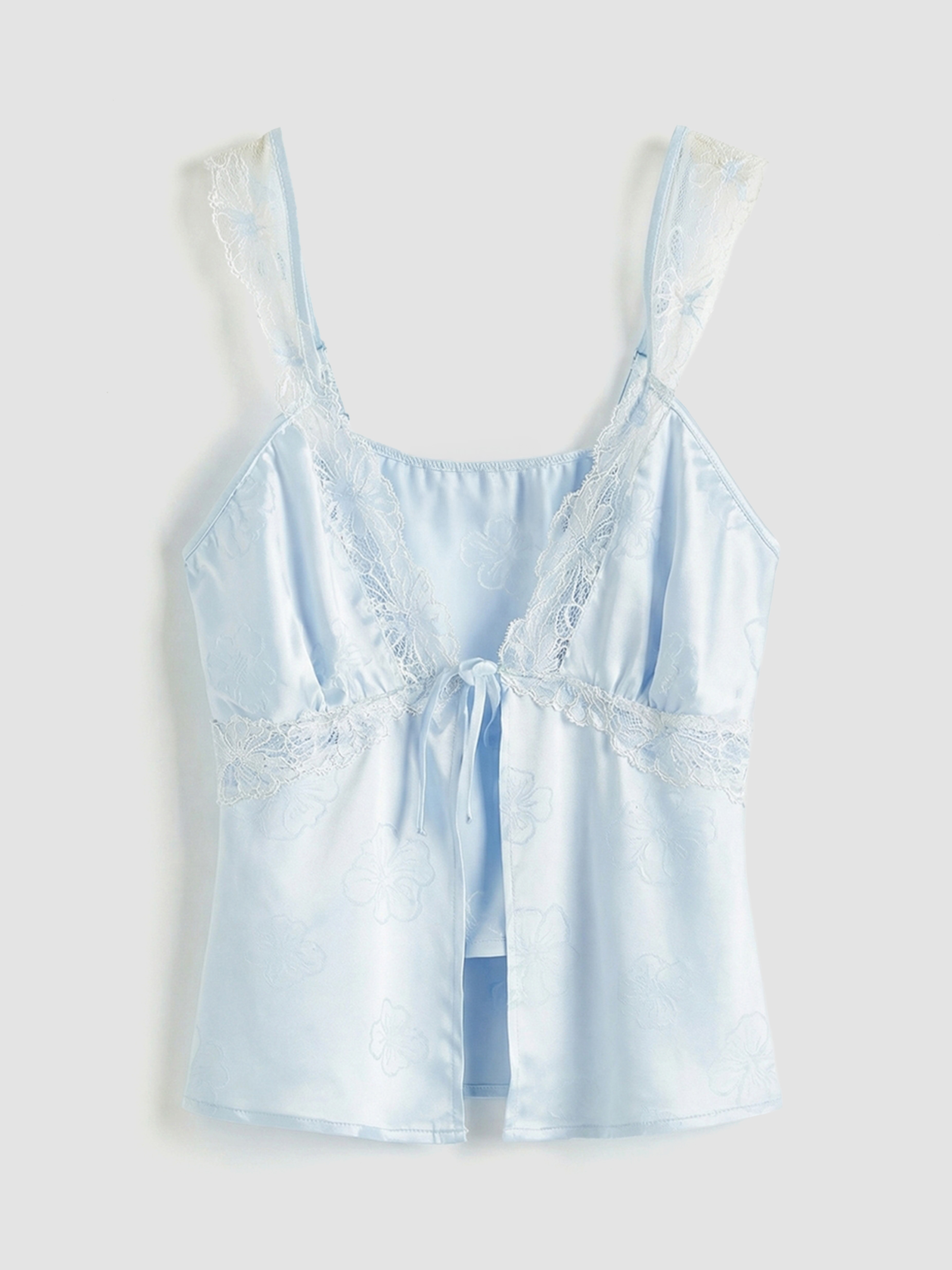 LCW DREAM V Yaka Çiçekli Saten Kadın Pijama Üst