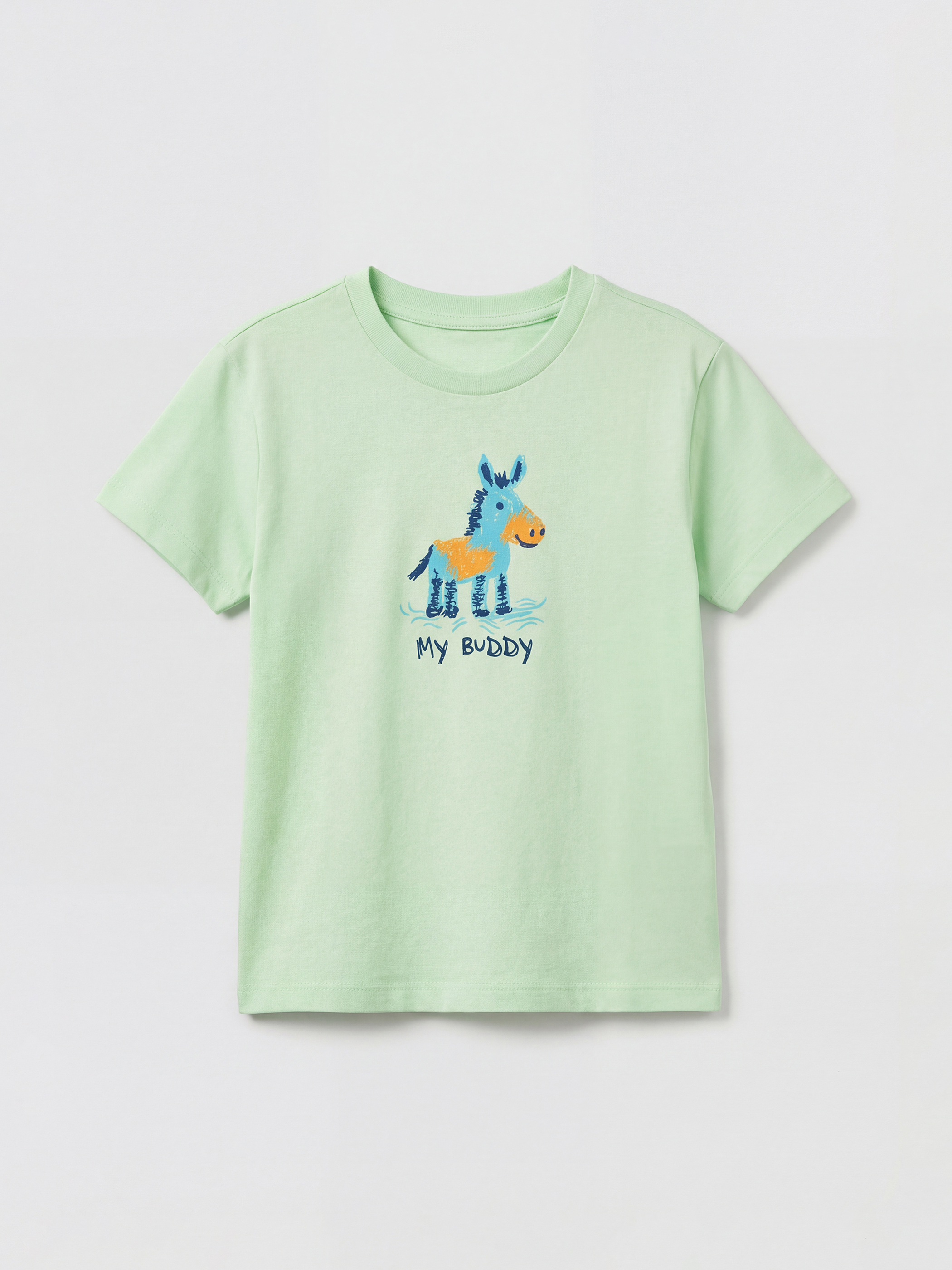 LCW Kids Hayvan ve Slogan Baskılı Erkek Bebek Tişört