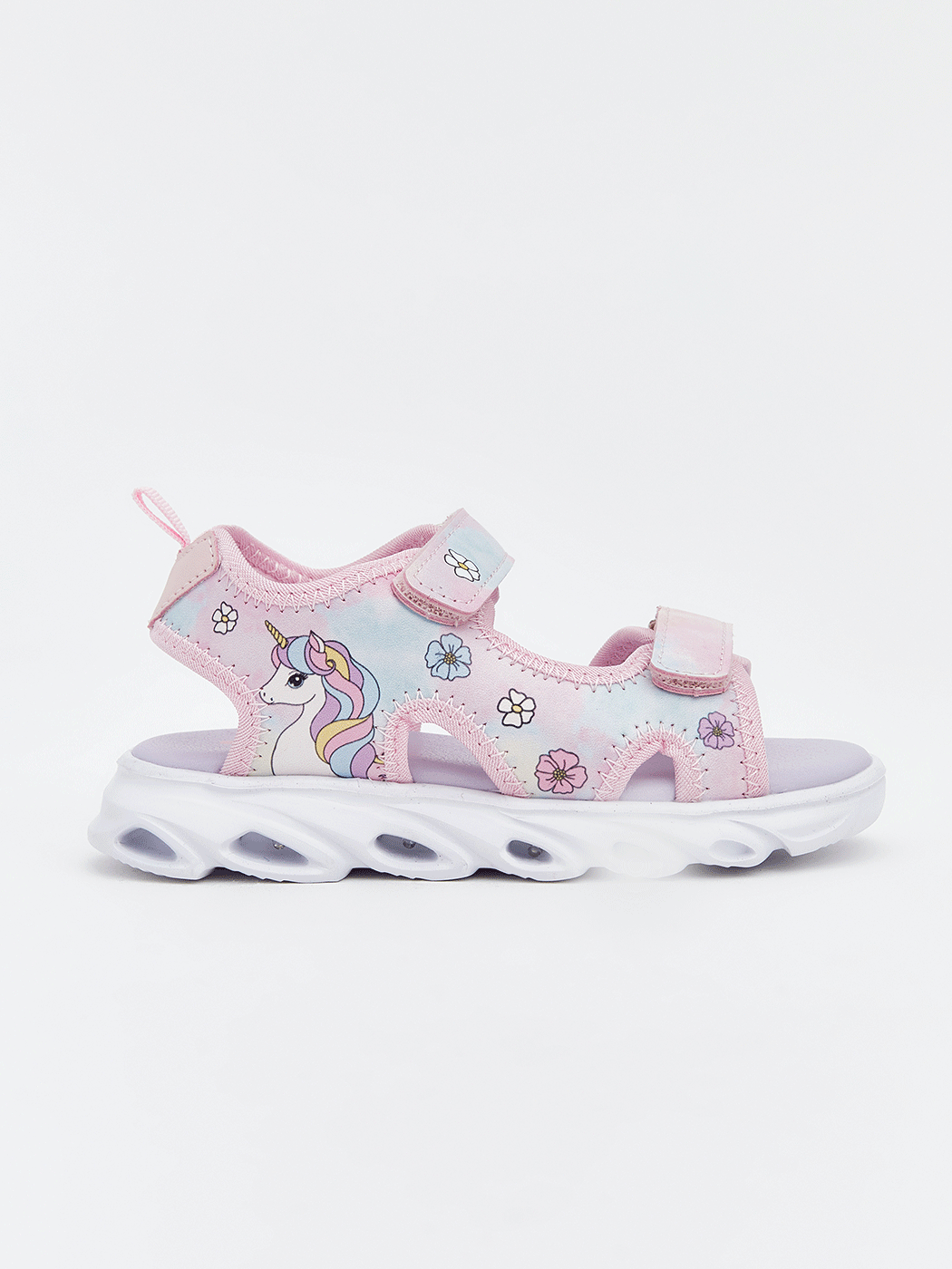 LCW STEPS Printed Hook and Loop Baby Girls' Sandals