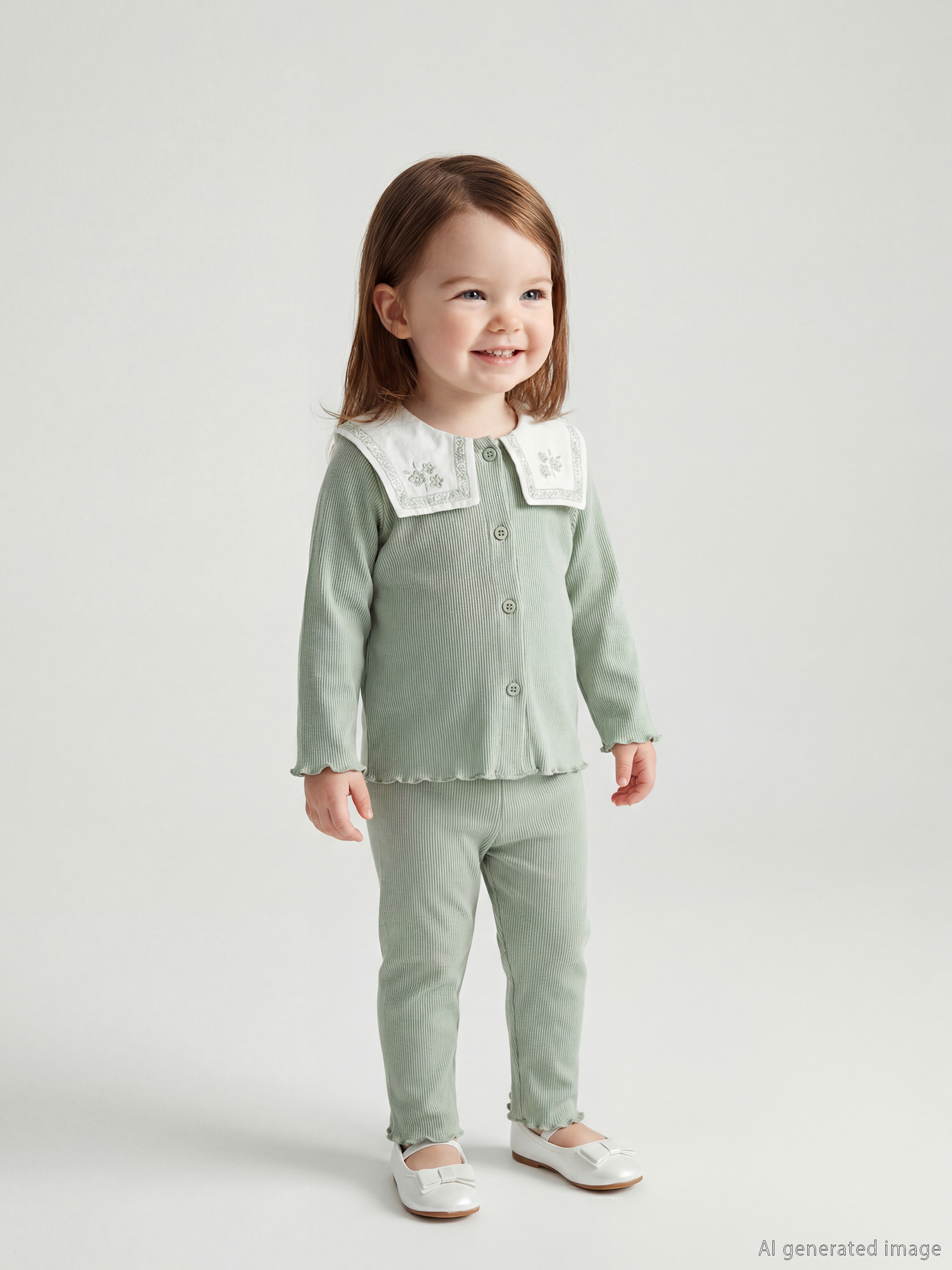 LCW baby Kız Bebek Fırfır Detaylı Hırka ve Tayt - S6EO40Z1-RR0