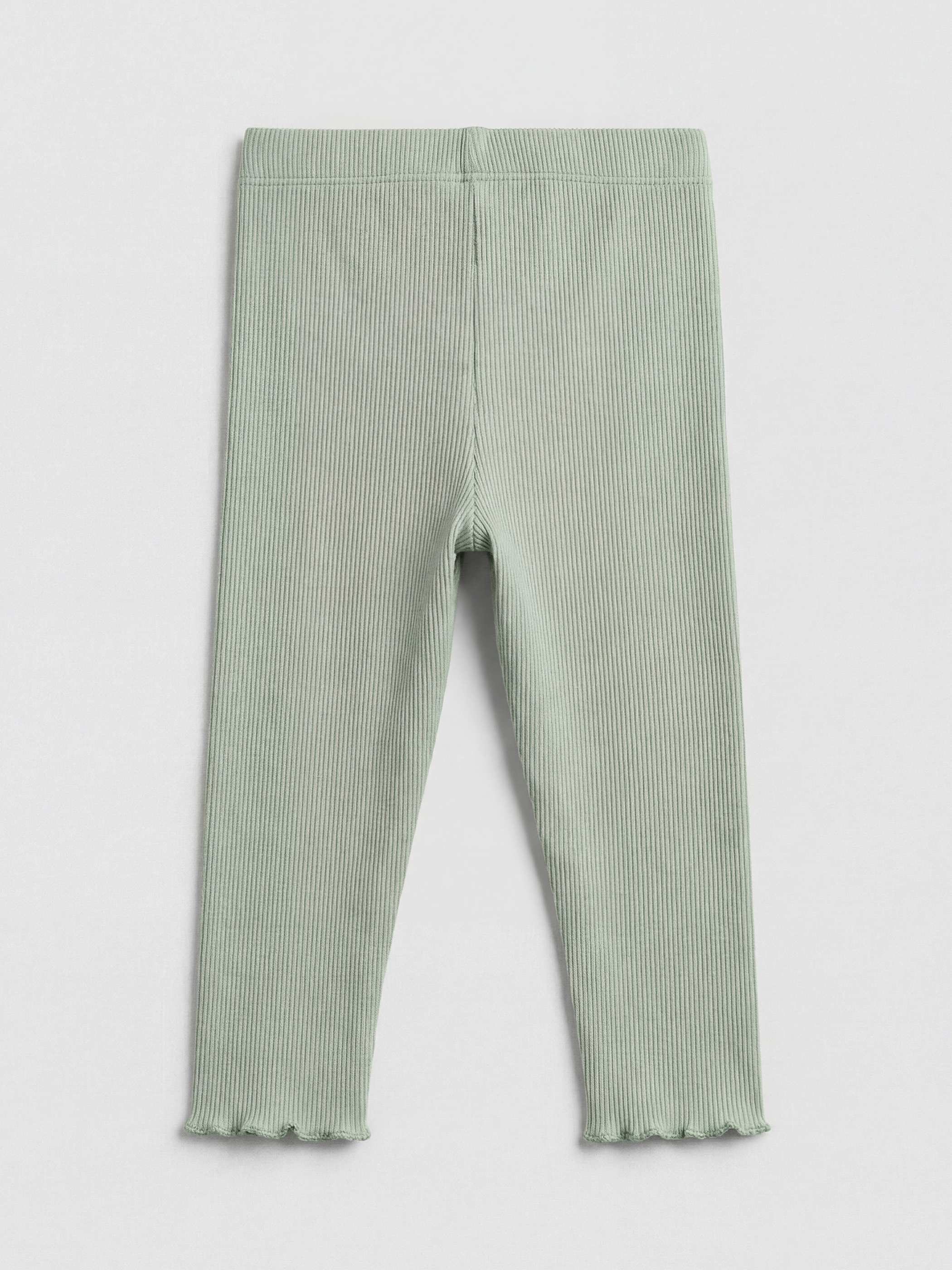 Yeşil Kız Bebek Fırfır Detaylı Hırka ve Tayt-4