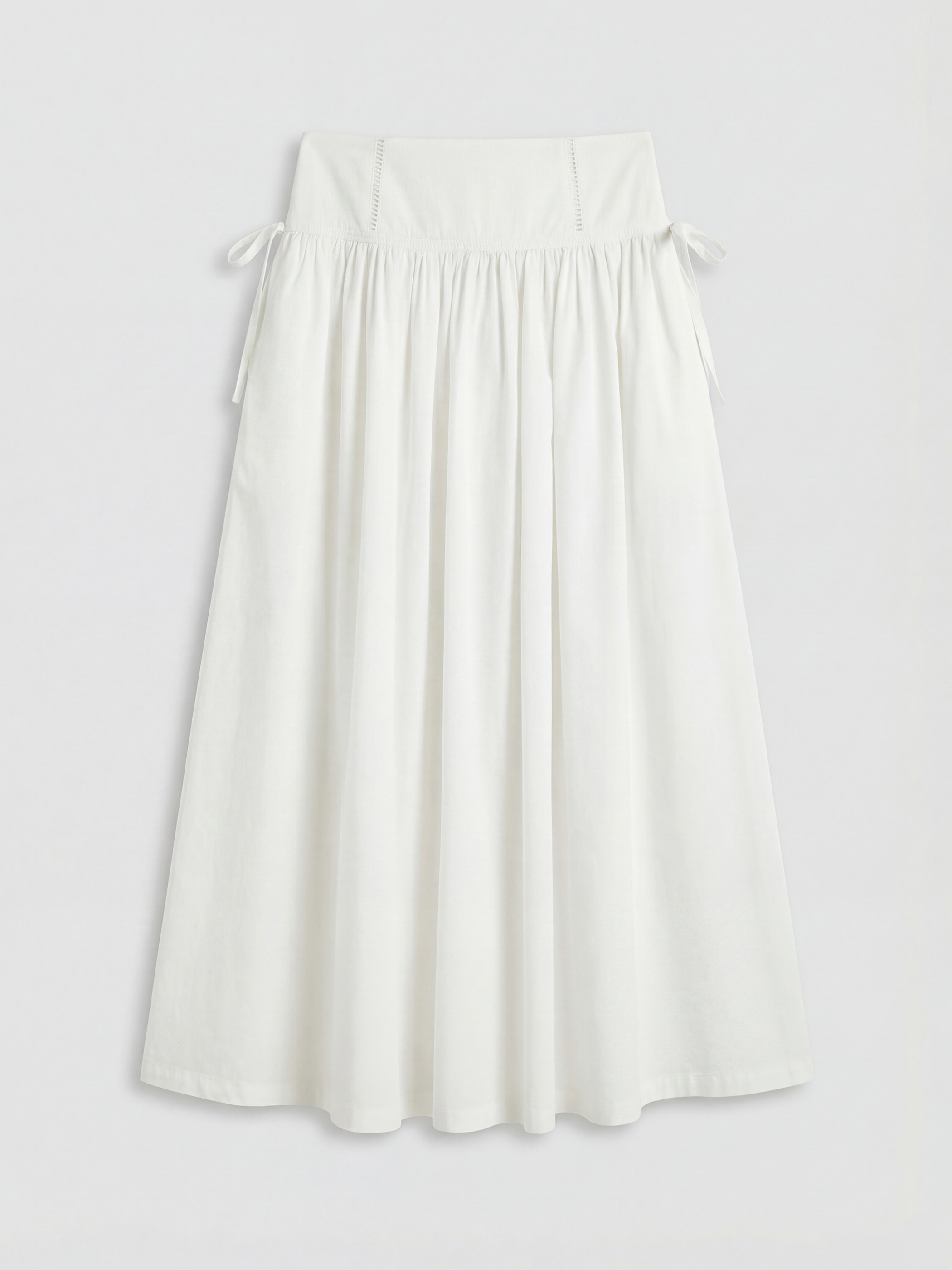 Waist Zippered Lace-up Flared Skirt-4