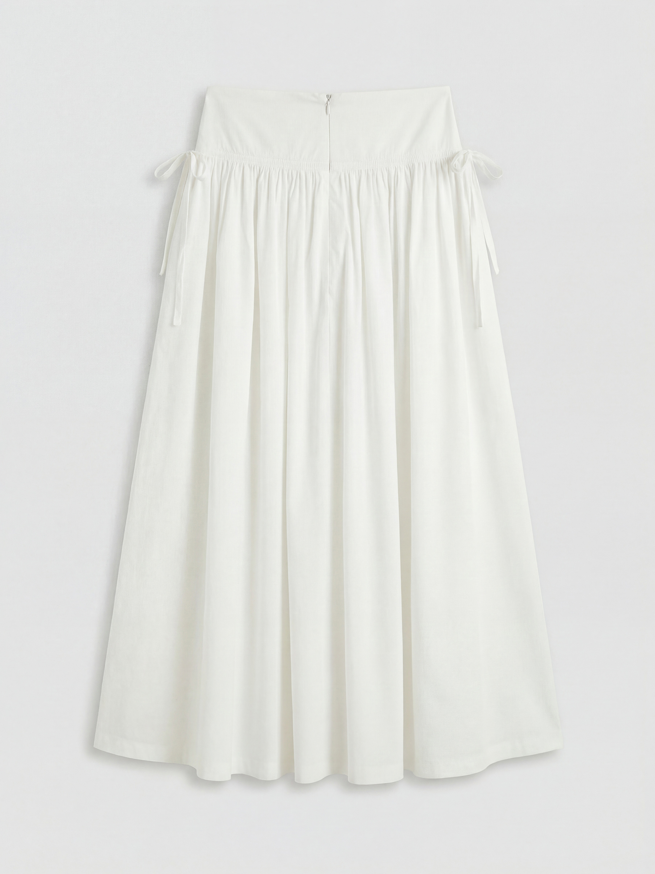 Waist Zippered Lace-up Flared Skirt-5