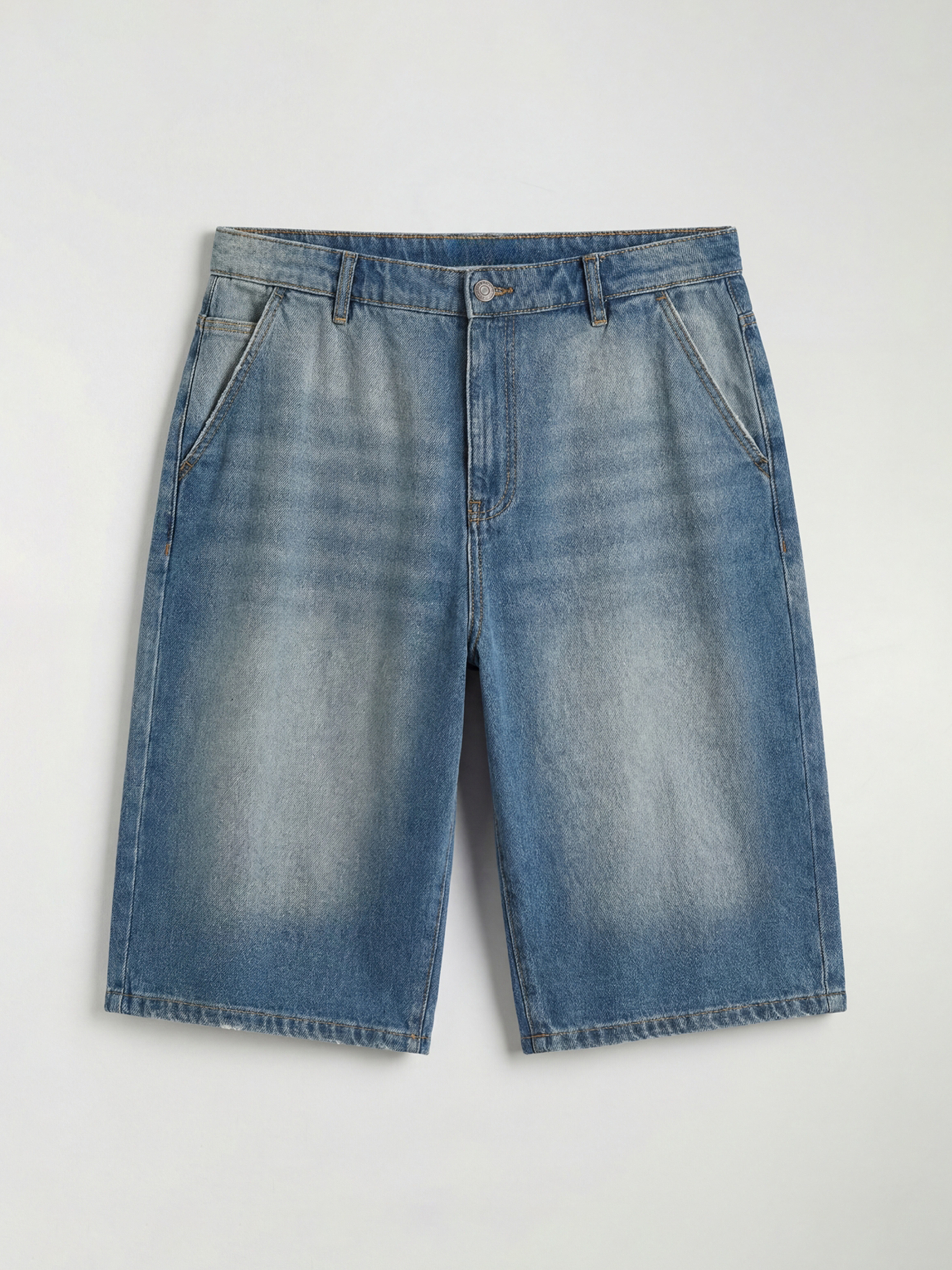 Loose Fit Men's Denim Shorts-4