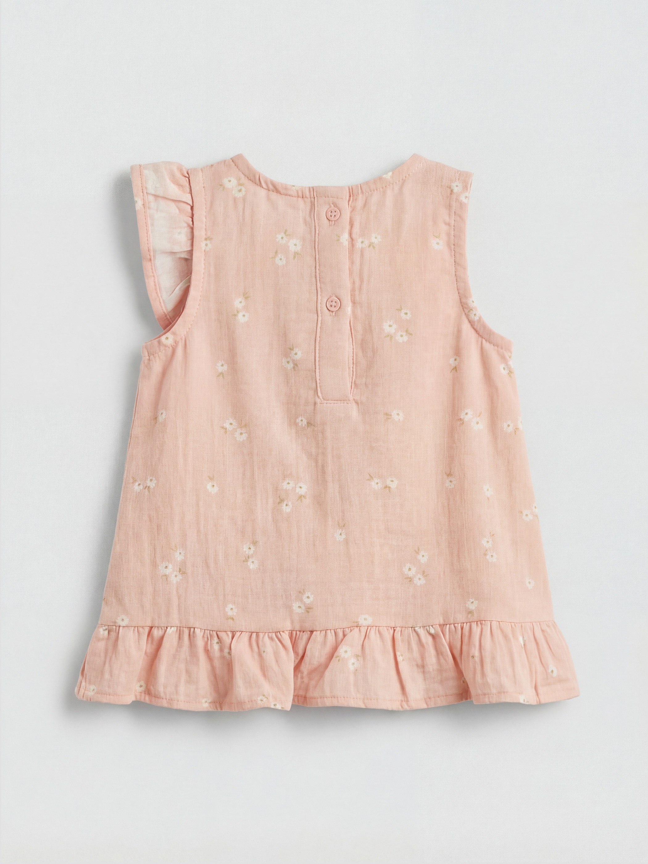 Pembe Çiçekli Volanlı Kız Bebek Şort Takım-2