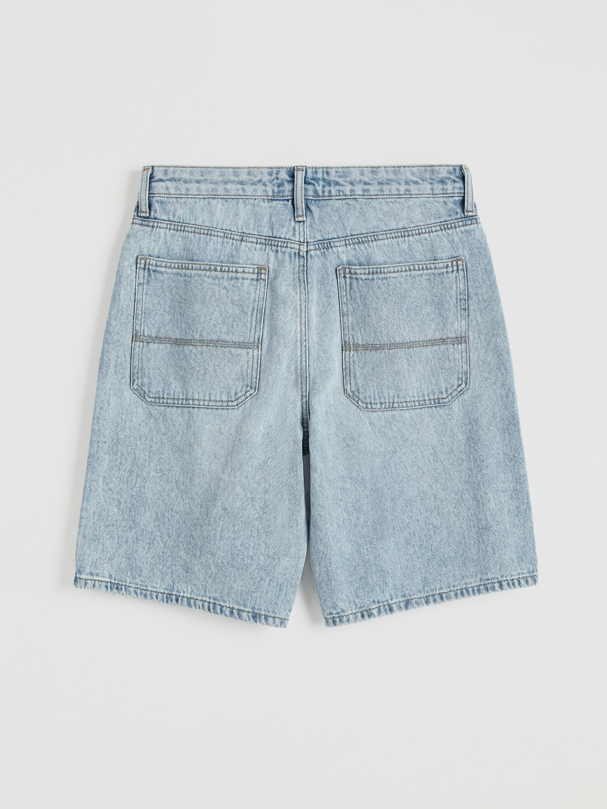 მამაკაცები მუქი ლურჯი ჯინსის შორტები-5