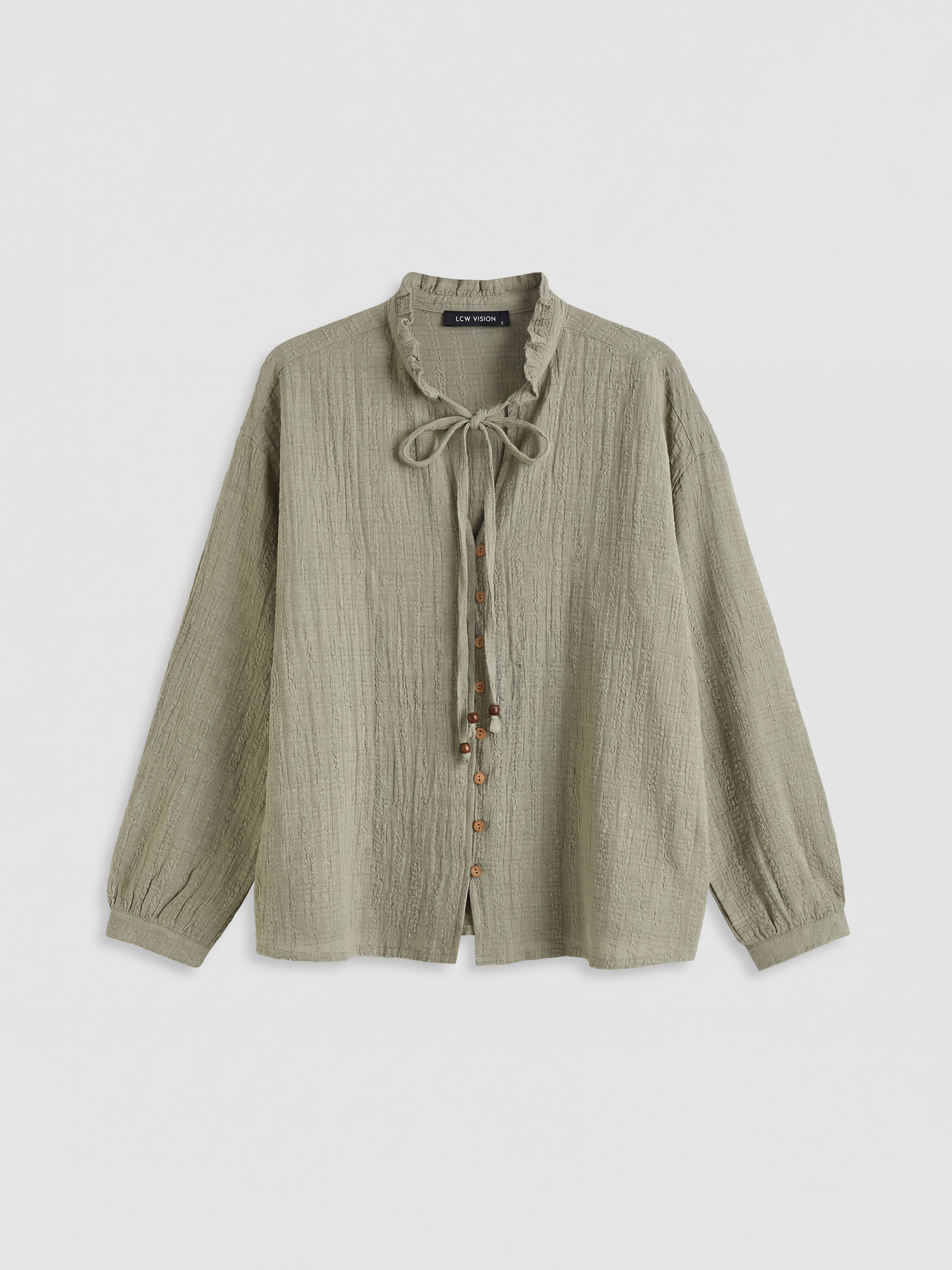 ქალი ხაკისფერი პერანგი-4