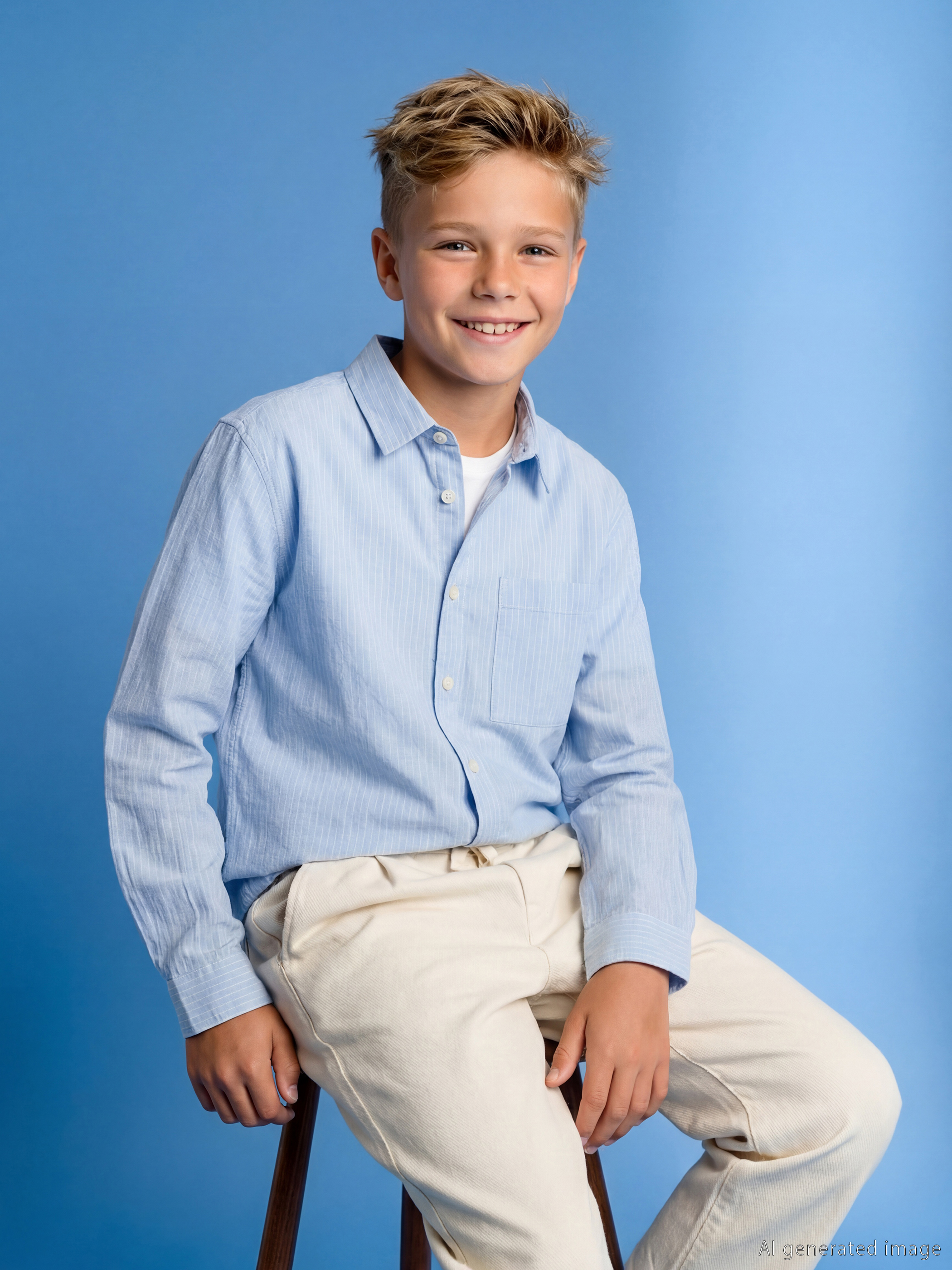 LCW Kids Çizgili Erkek Çocuk Gömlek - S6EQ80Z4-LEN