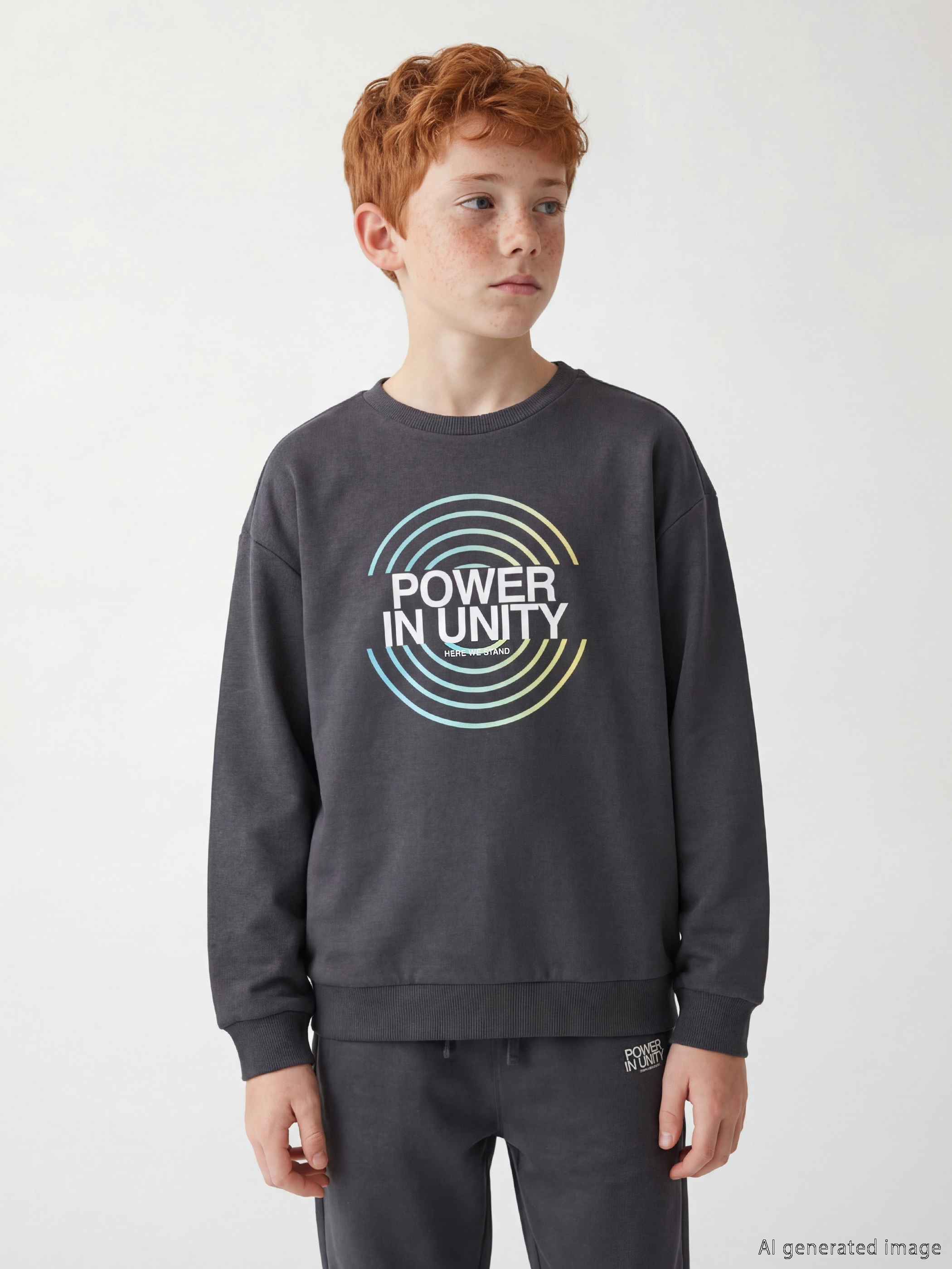 LCW Kids Bisiklet Yaka Baskılı Erkek Çocuk Sweatshirt - S6EV23Z4-R4Q