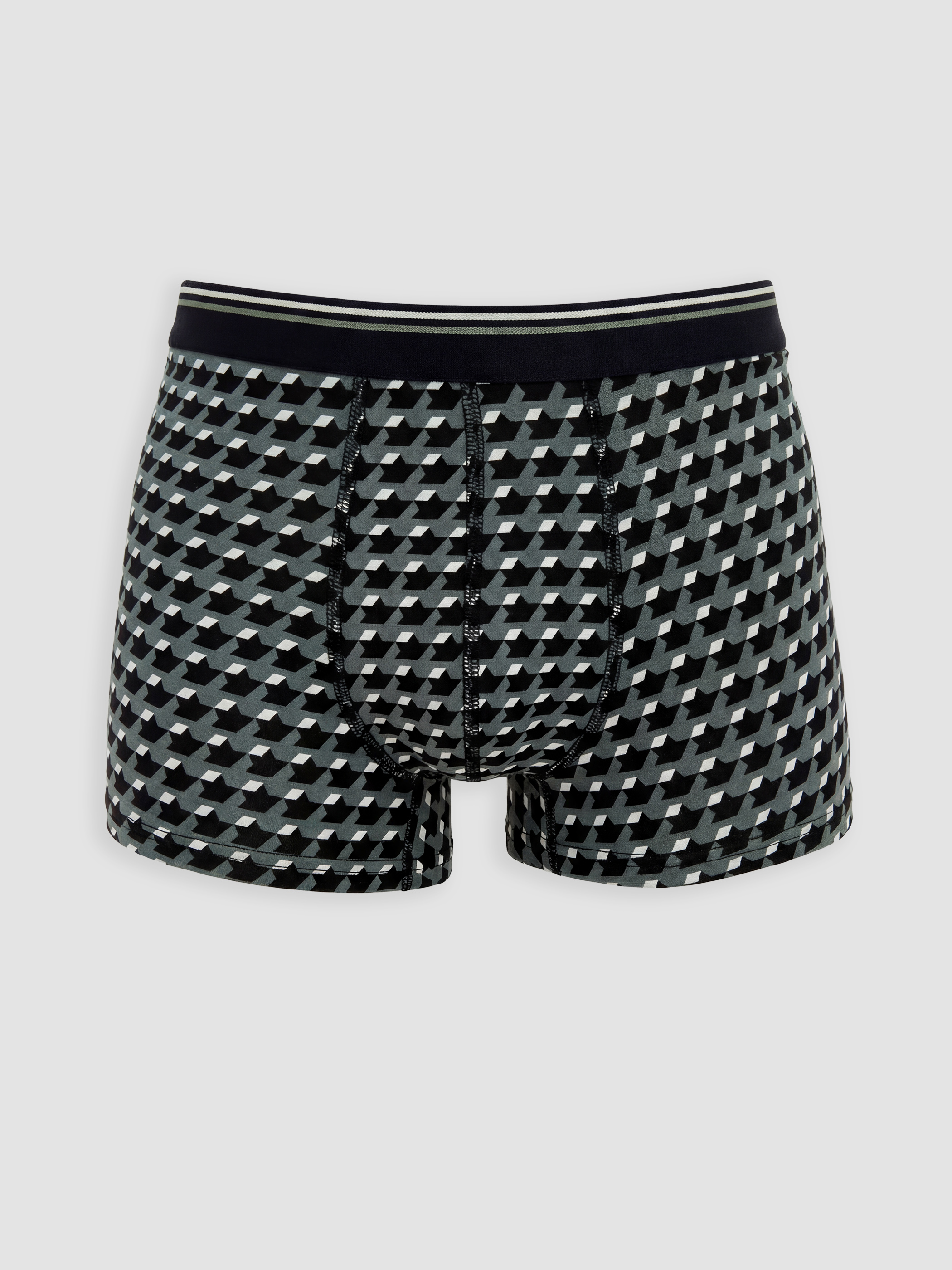 Siyah Standart Kalıp Pamuklu Esnek Erkek Boxer 3'lü-1