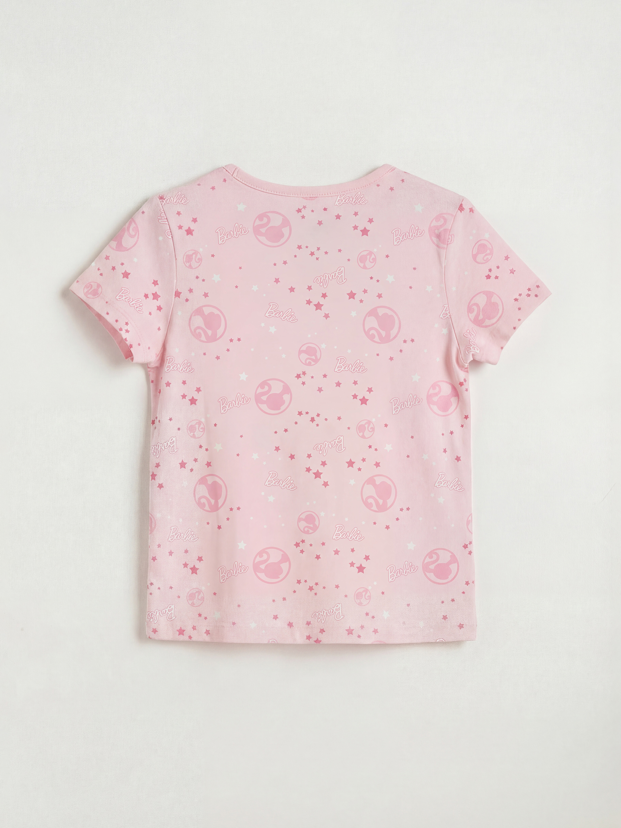 გოგონა ვარდისფერი მოკლე პიჟამის ნაკრები-2