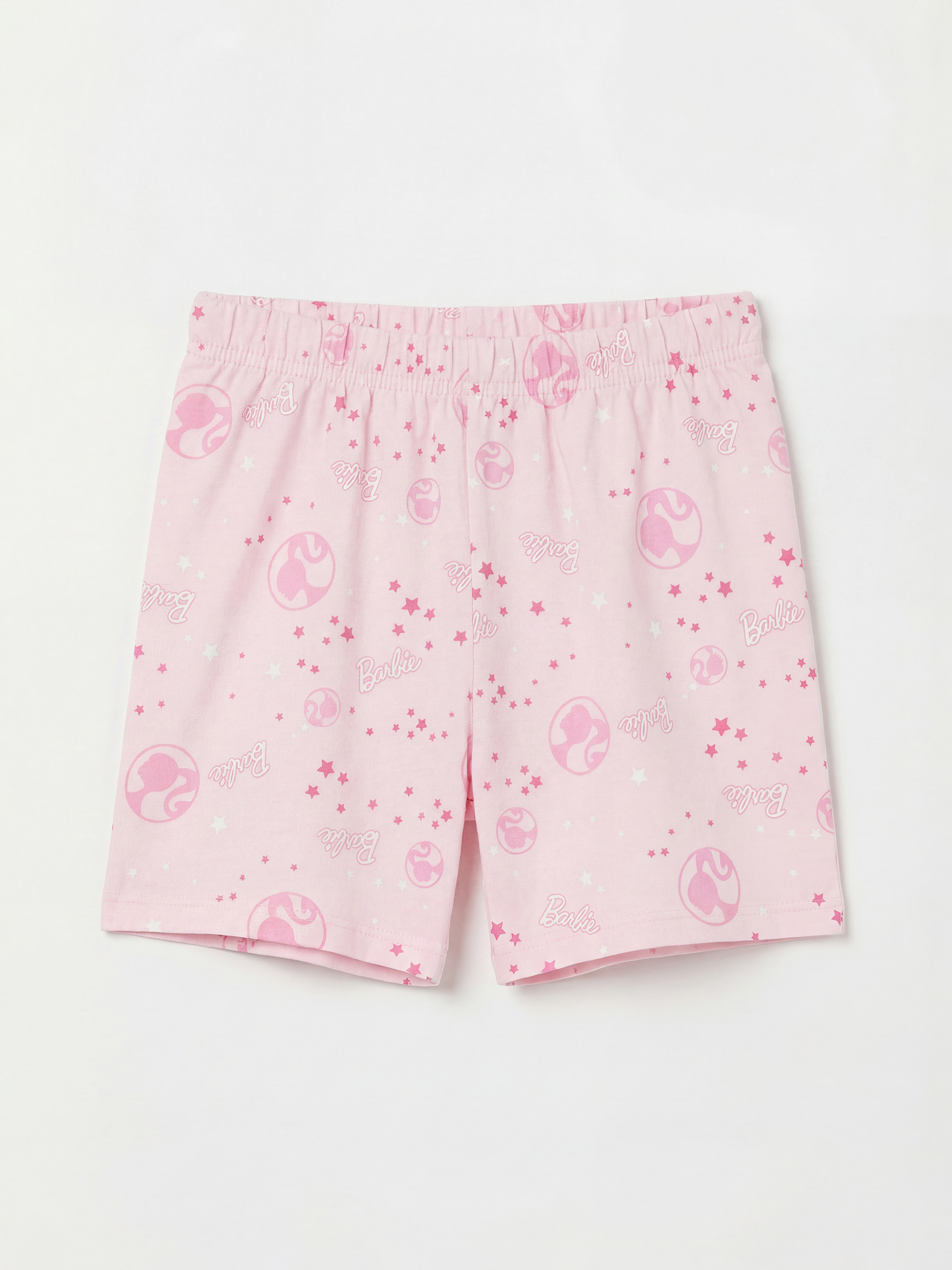 გოგონა ვარდისფერი მოკლე პიჟამის ნაკრები-3