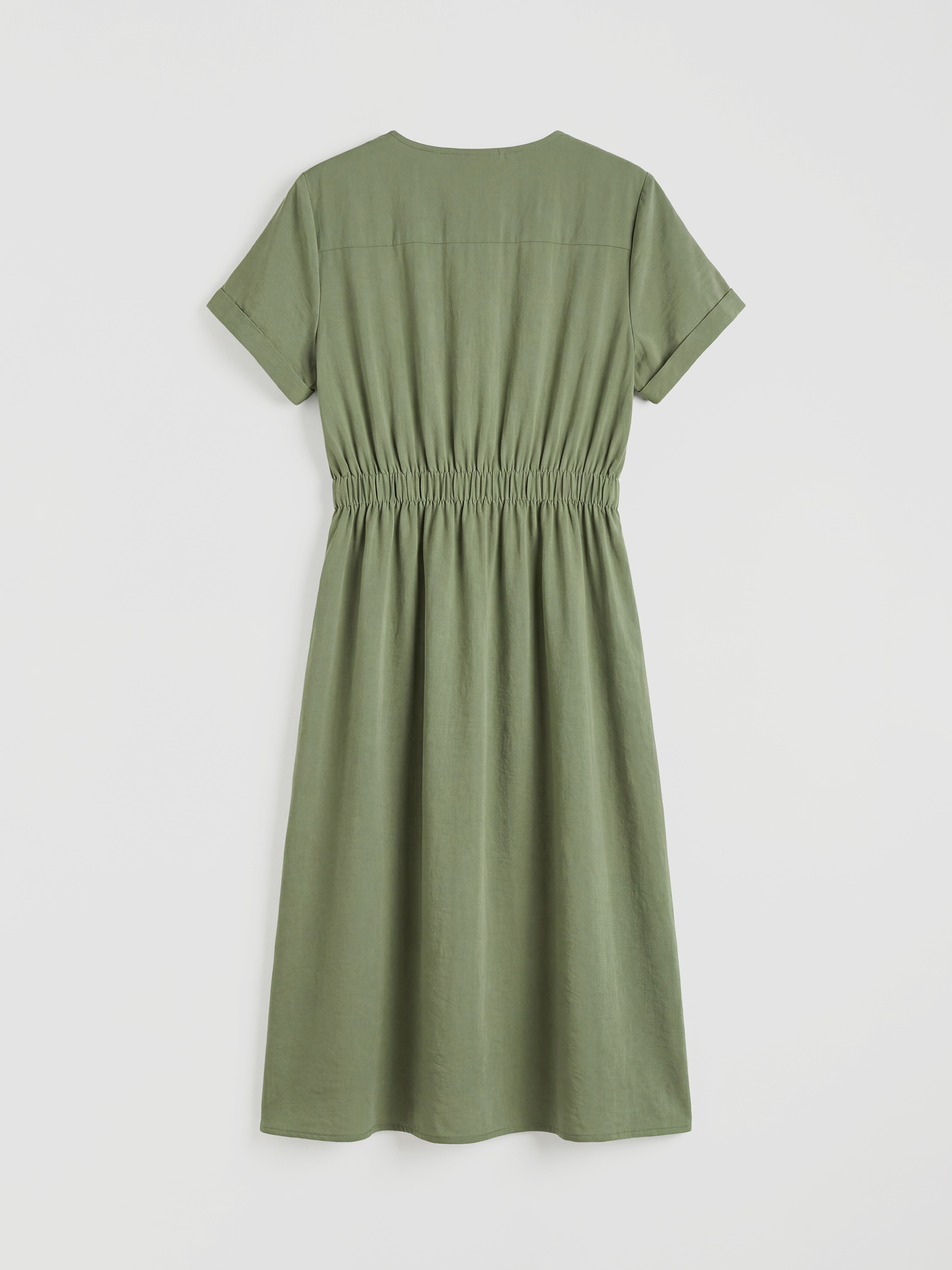 Yeşil V Yaka A Kesim Elbise-1