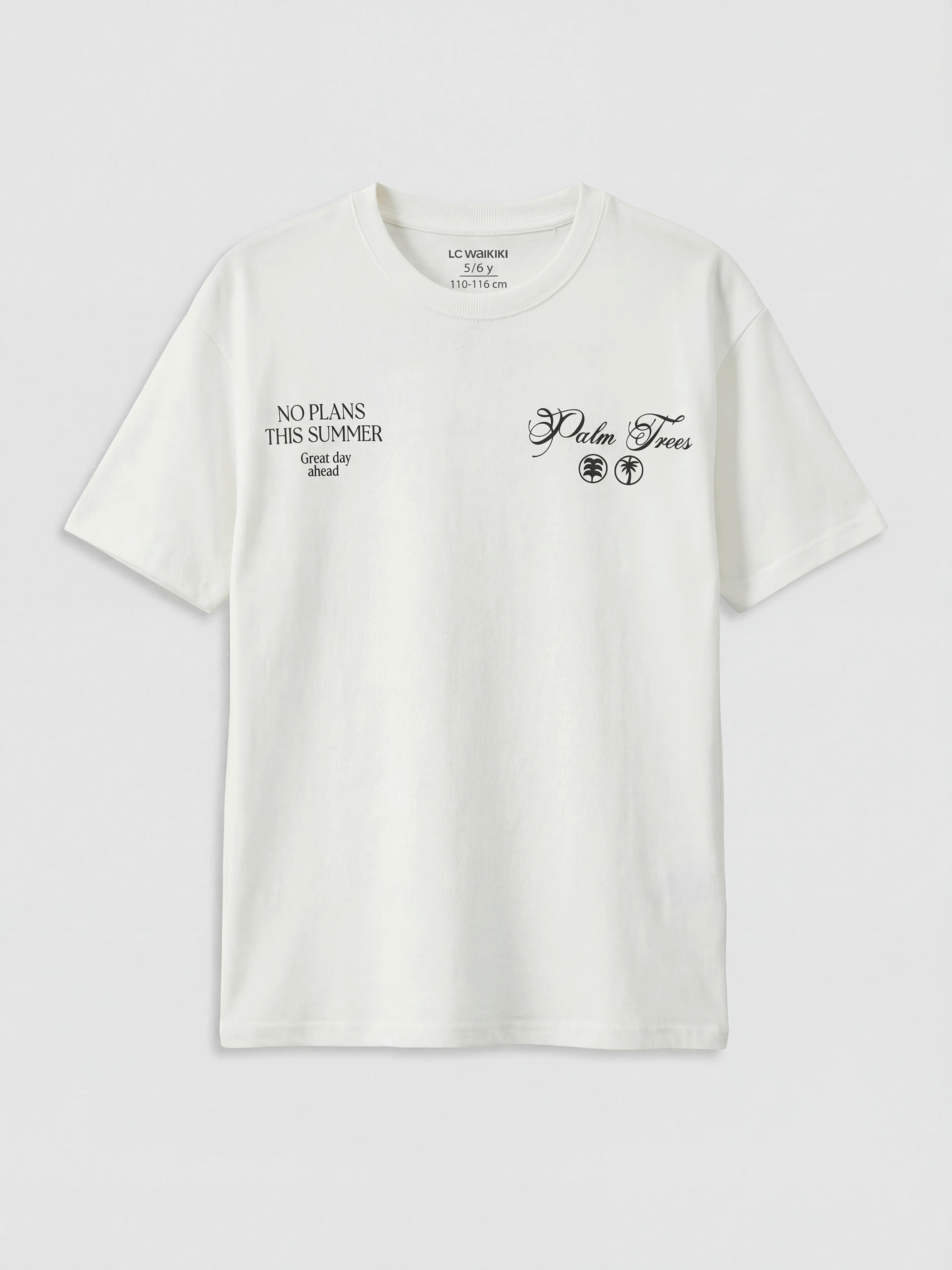 LCW Kids Bisiklet Yaka Baskılı Erkek Çocuk Tişört