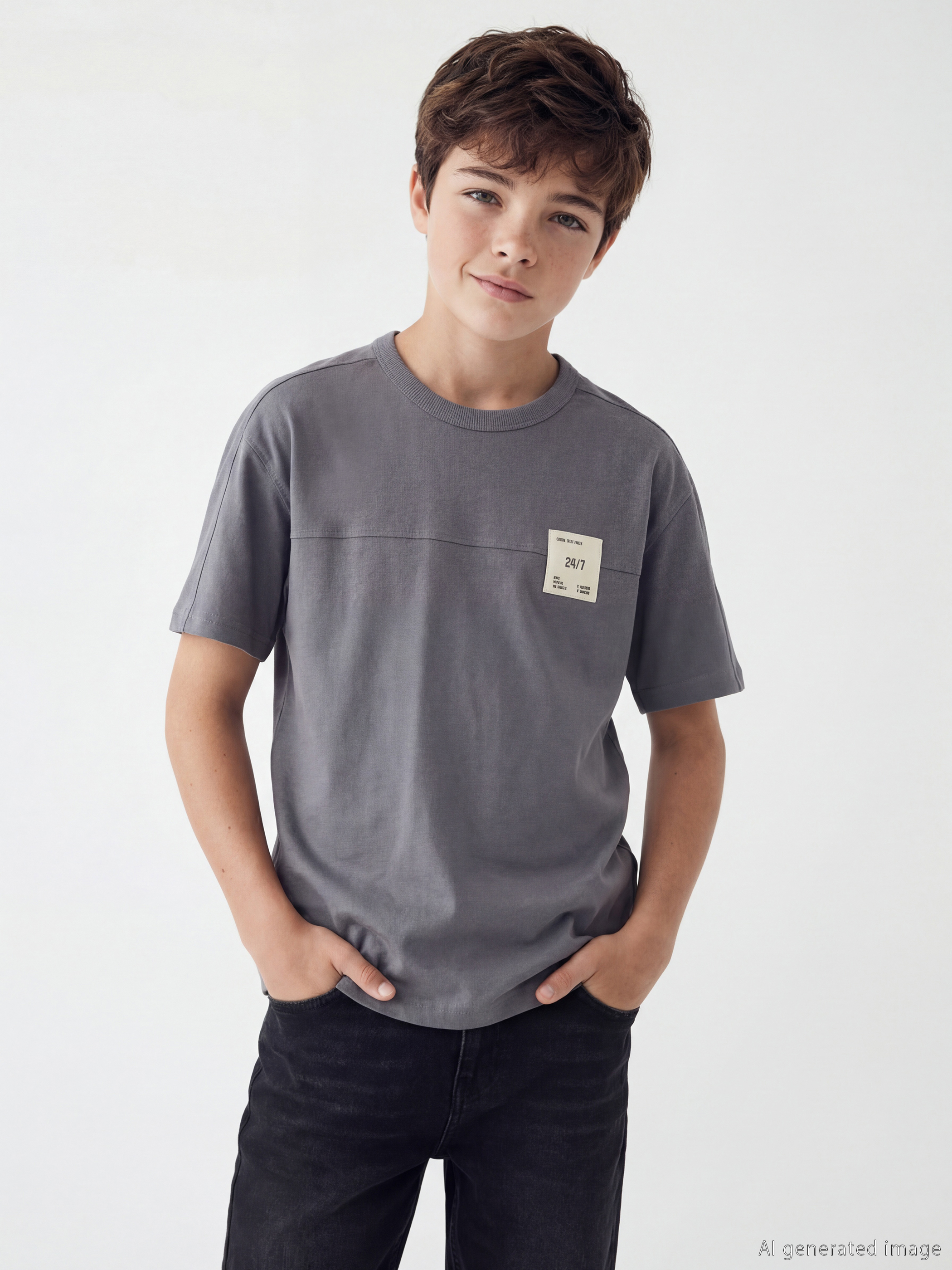 LCW Kids Bisiklet Yaka Baskılı Erkek Çocuk Tişört - S6FI11Z4-R2H