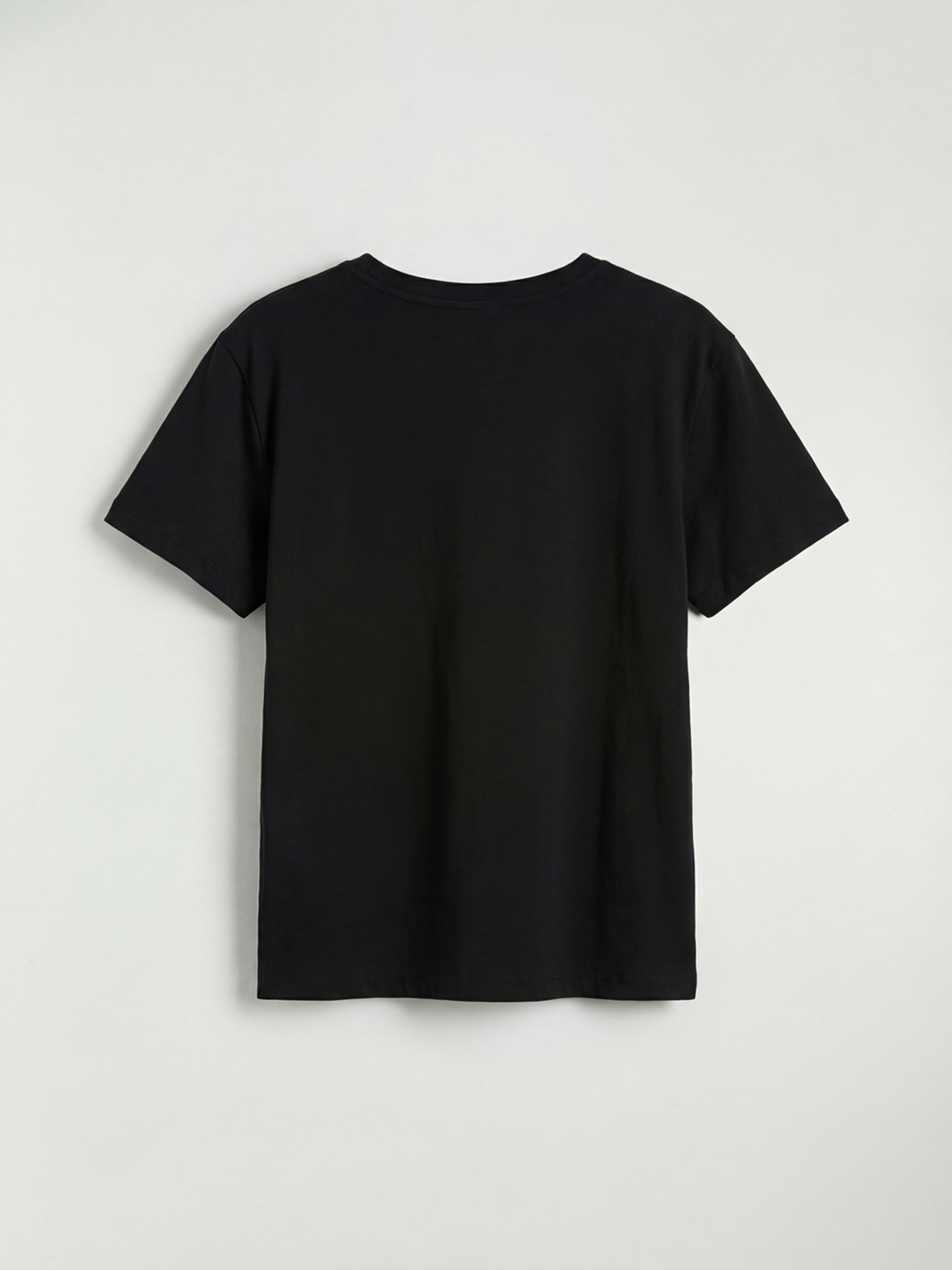 Siyah Bisiklet Yaka Kız Çocuk Tişört	-1