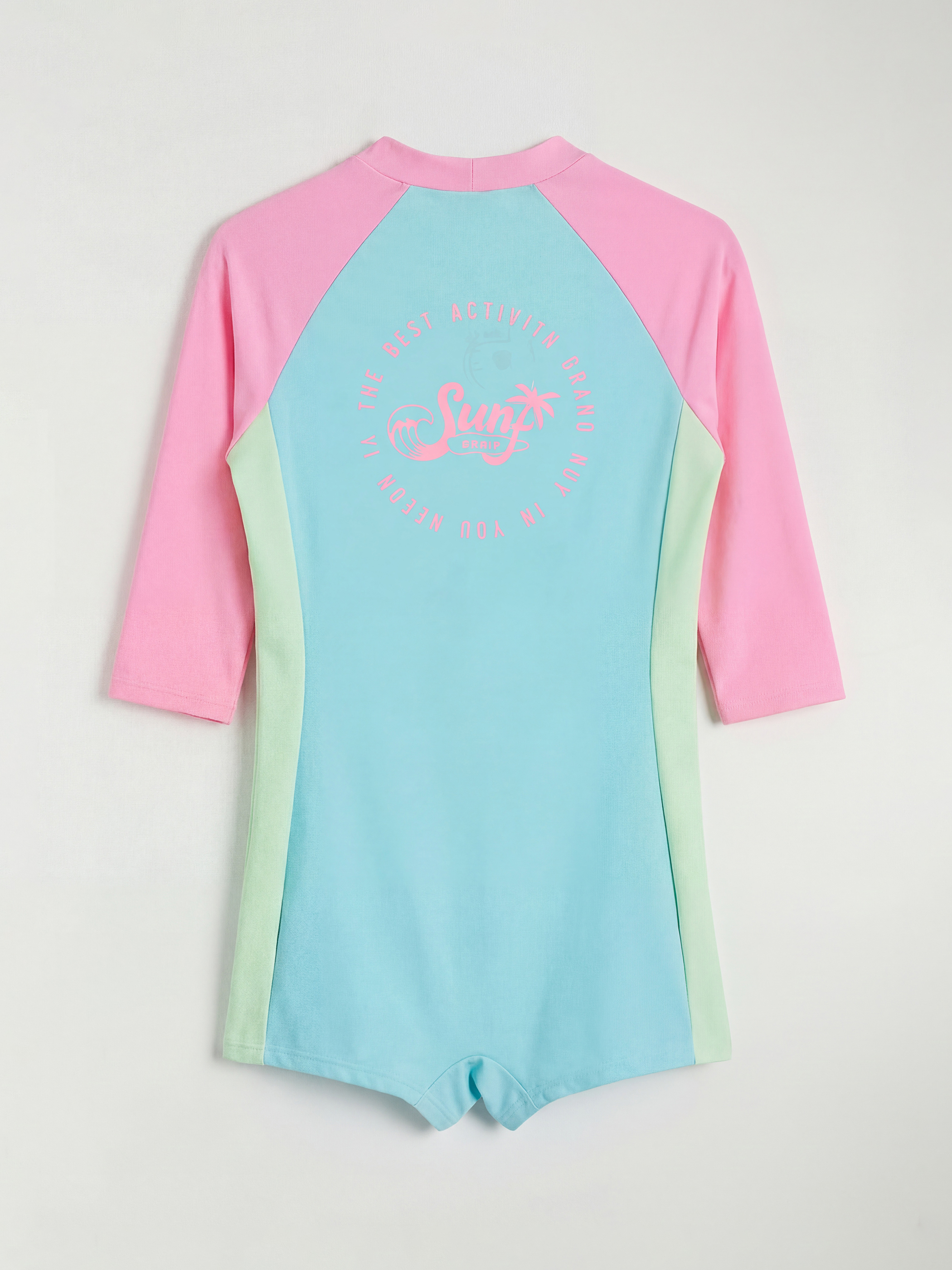 Dik Yaka Kız Çocuk Etekli Mayo-2