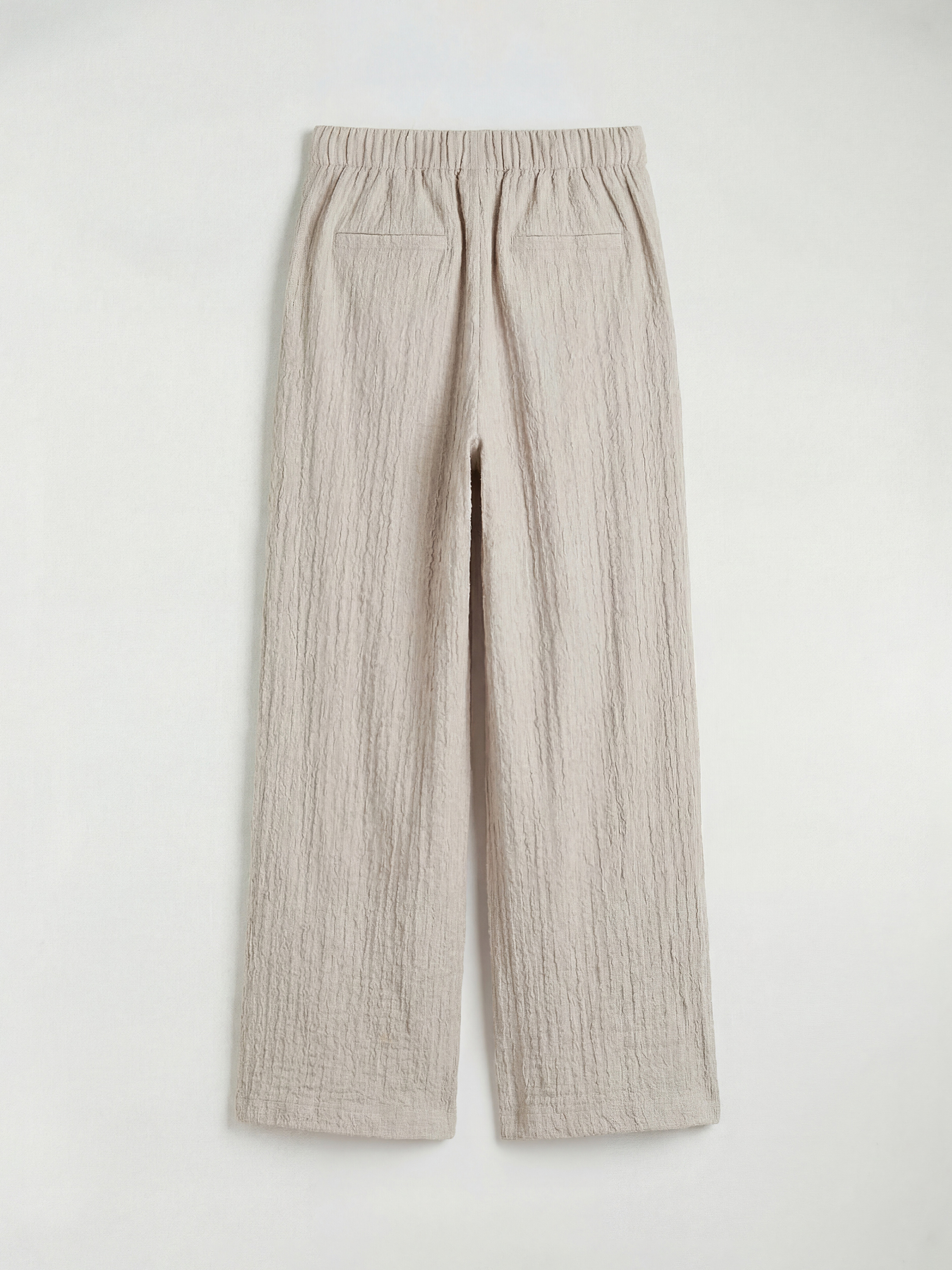 Elasticated Waist Textured Women's Trousers-1