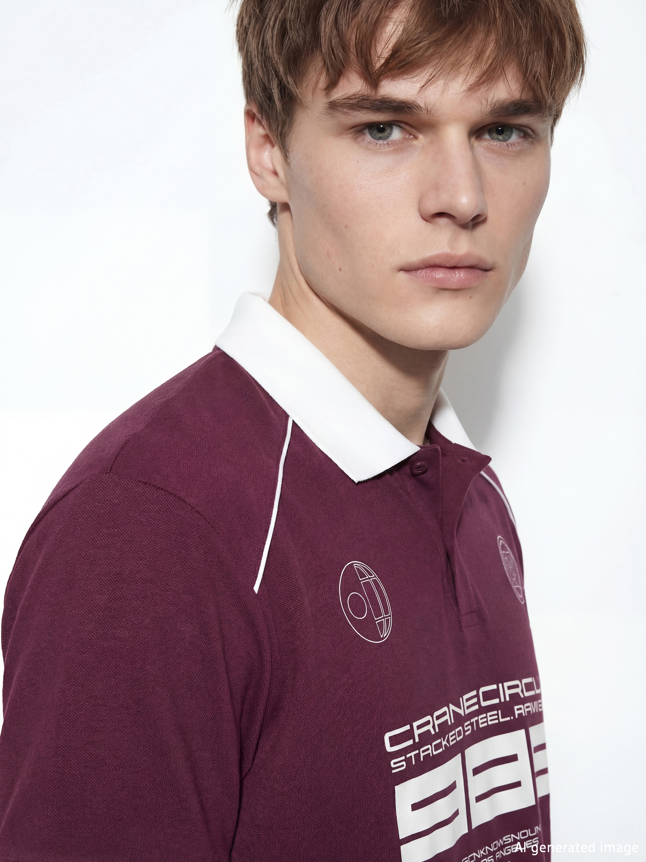 T-shirt imprimé à col polo pour homme-2