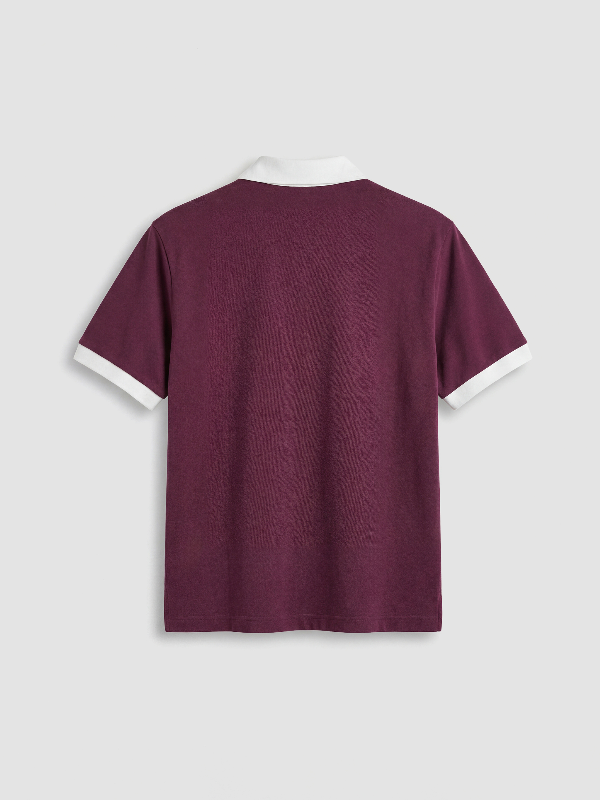 Mürdüm Polo Yaka Baskılı Erkek Tişört-1