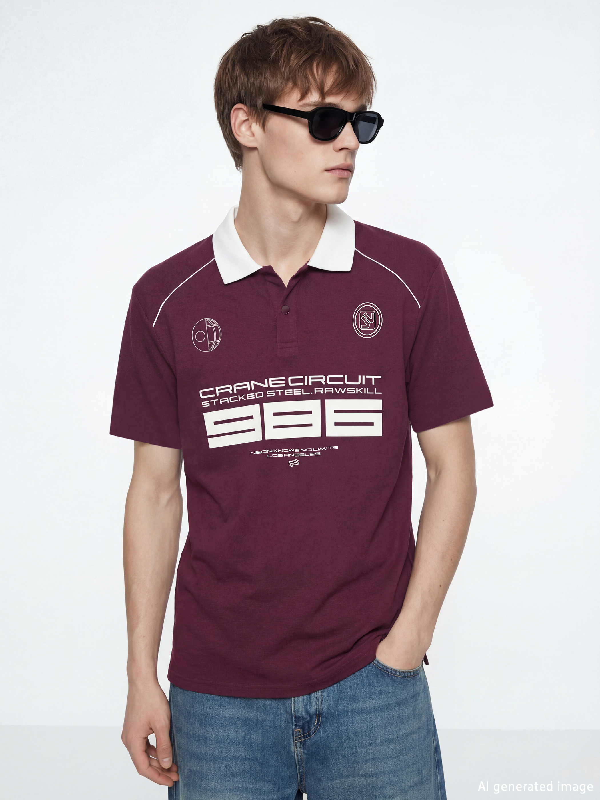 XSIDE Polo Yaka Baskılı Erkek Tişört