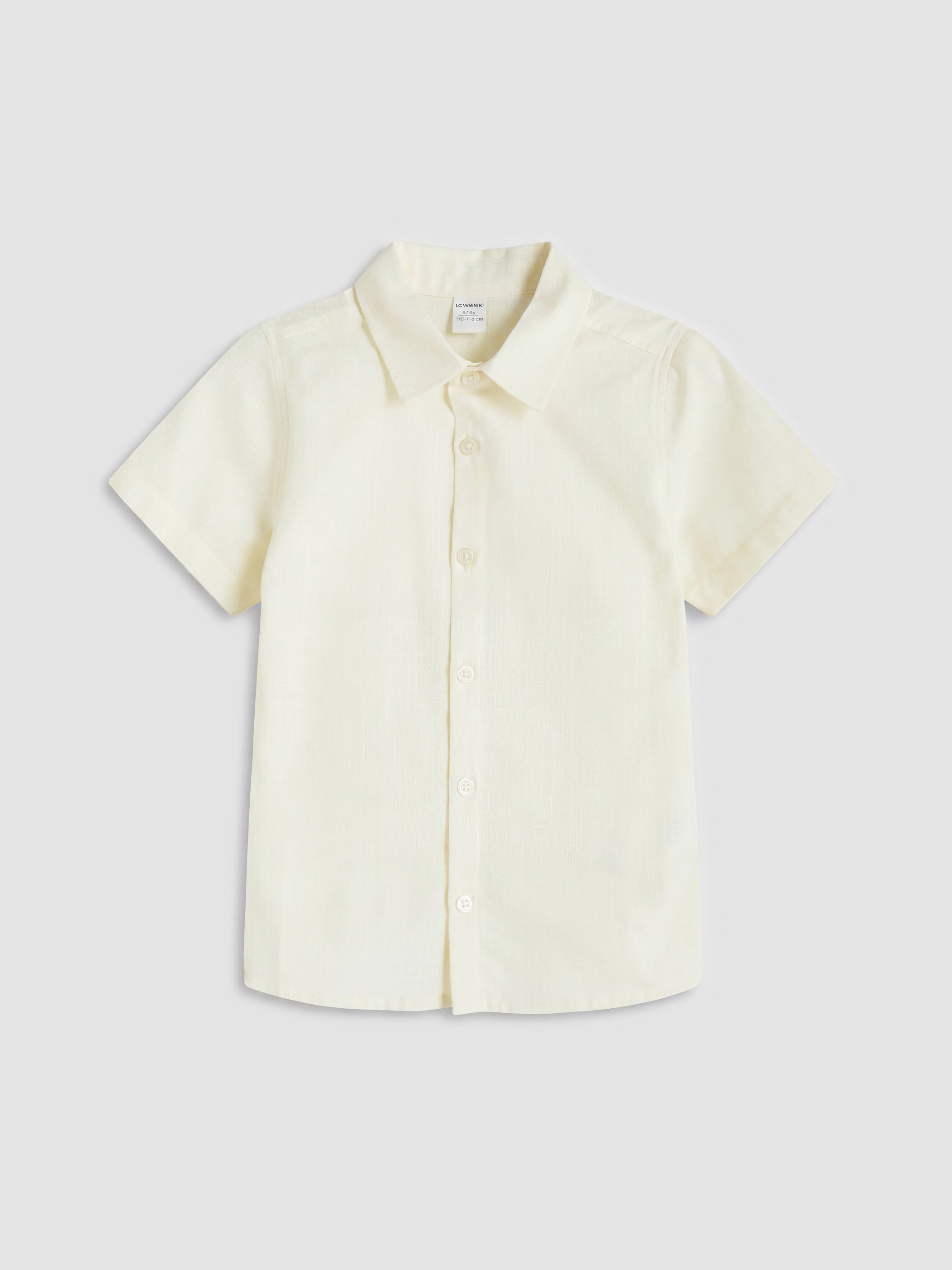 LCW Kids Keten Karışımlı Erkek Çocuk Gömlek