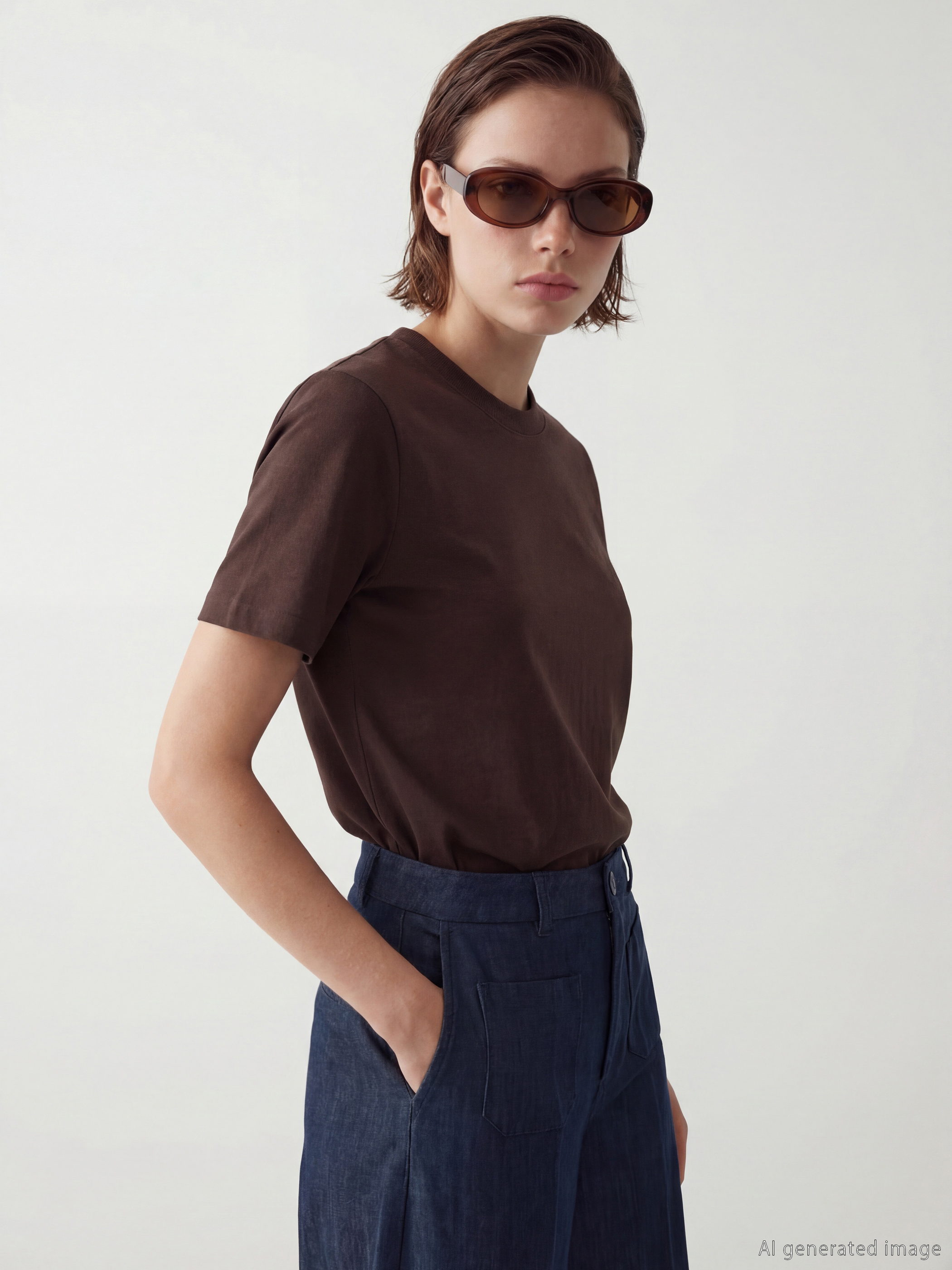 LCW Vision Bisiklet Yaka Kadın Tişört - S6FP75Z8-HDD