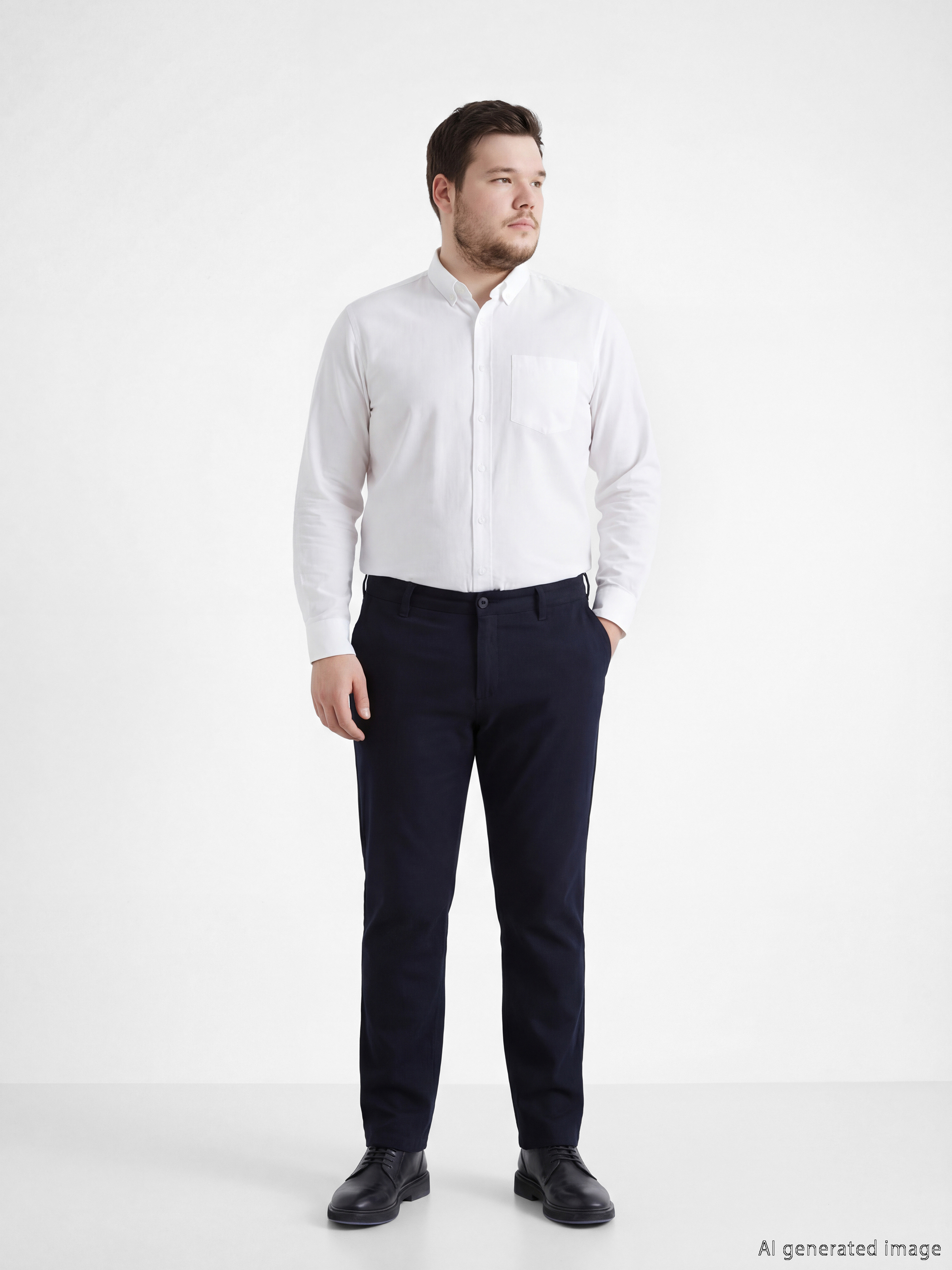 Siyah Standart Kalıp Erkek Chino Pantolon-1