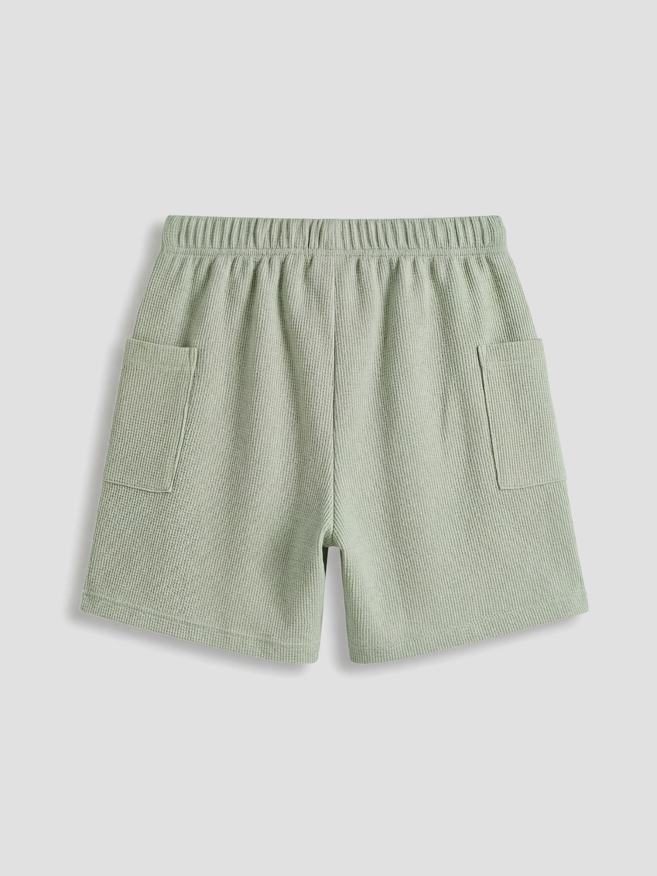 Yeşil Beli Lastikli Erkek Bebek Şort-1