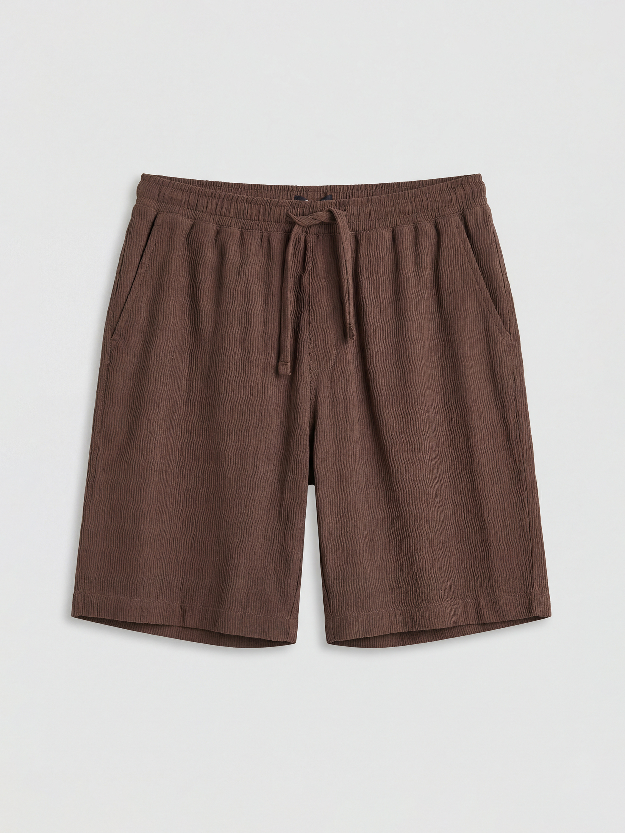 Crinkle Fabric Loose Fit Men's Shorts-9