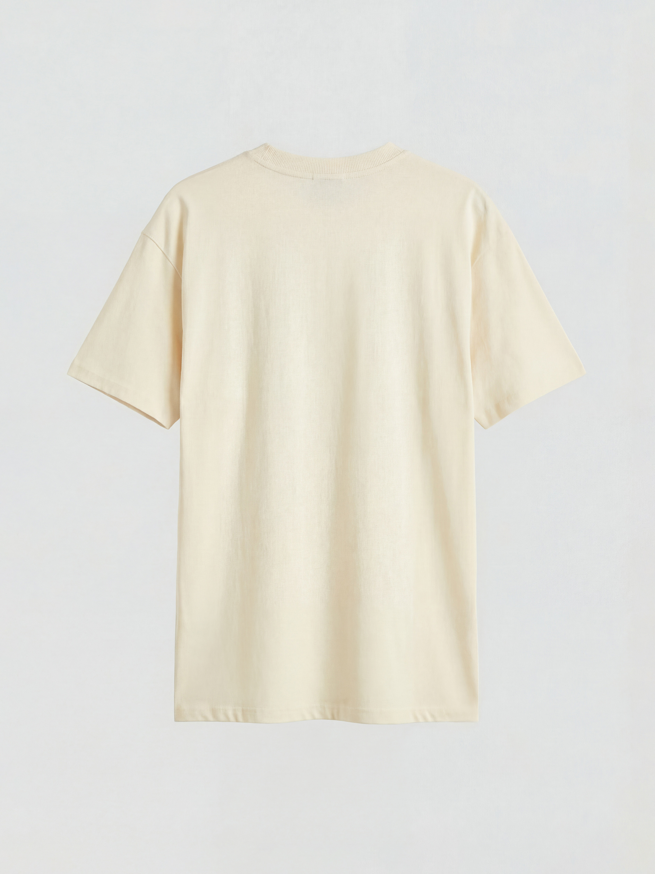 Bej Bisiklet Yaka Kadın Tişört-1