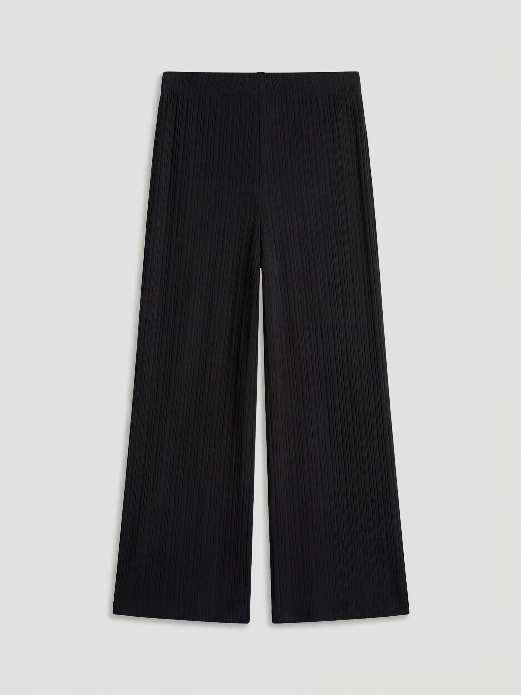 Siyah Beli Lastikli Dokulu Kadın Pantolon-5