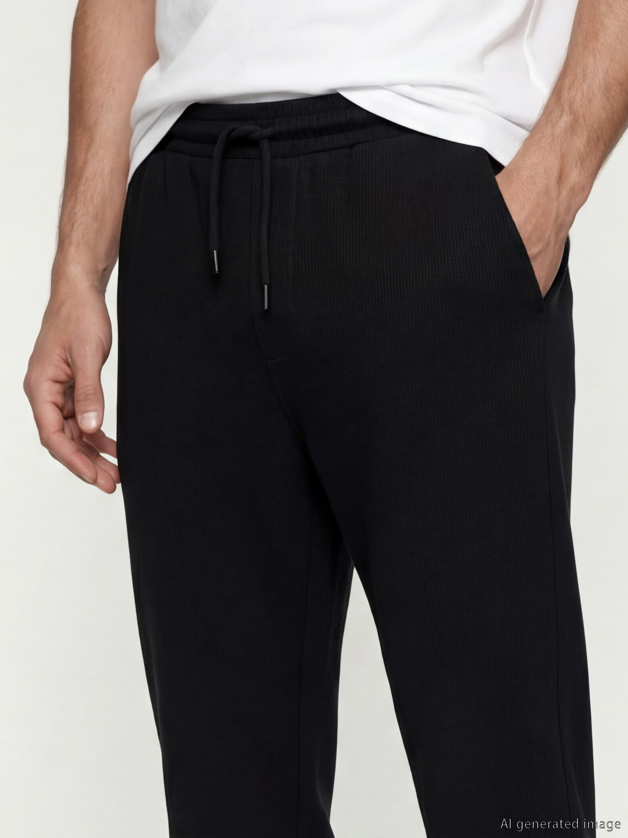 Siyah Standart Kalıp ErkekJogger Eşofman Altı-2