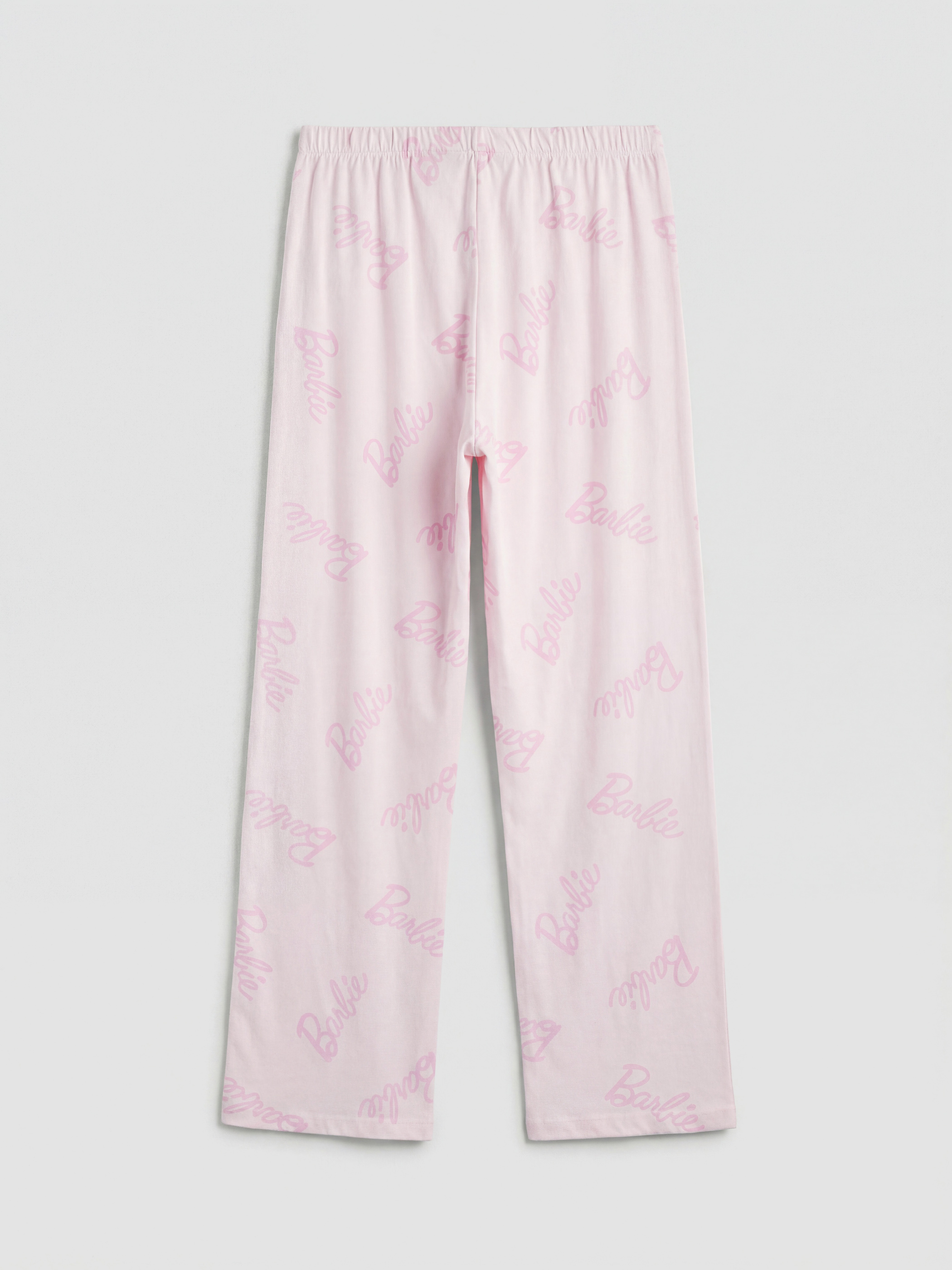 Set de pijamale pentru femei cu guler rotund și imprimeu Barbie-8