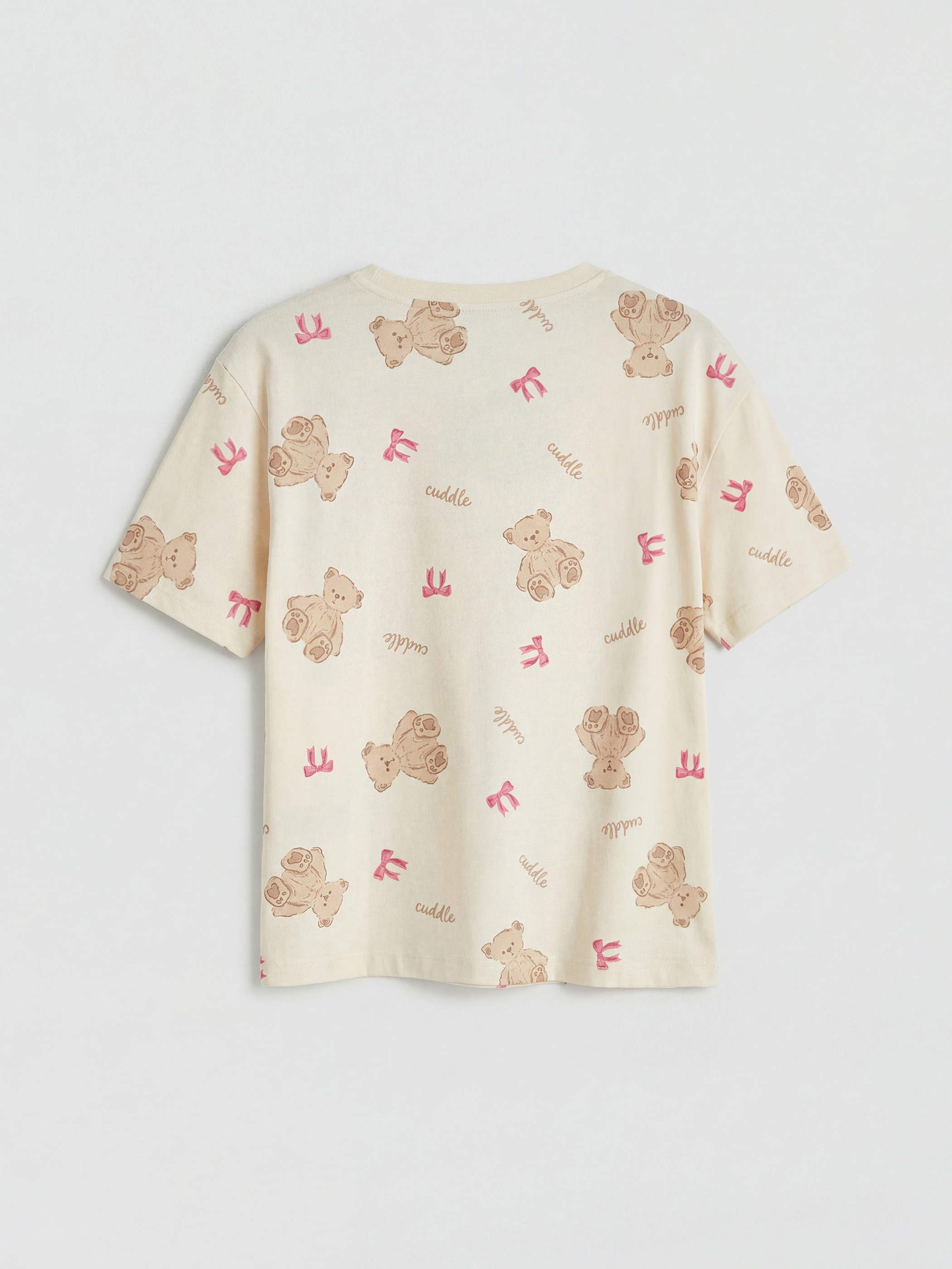 طقم بيجاما قصير مطبوع للبنات-2