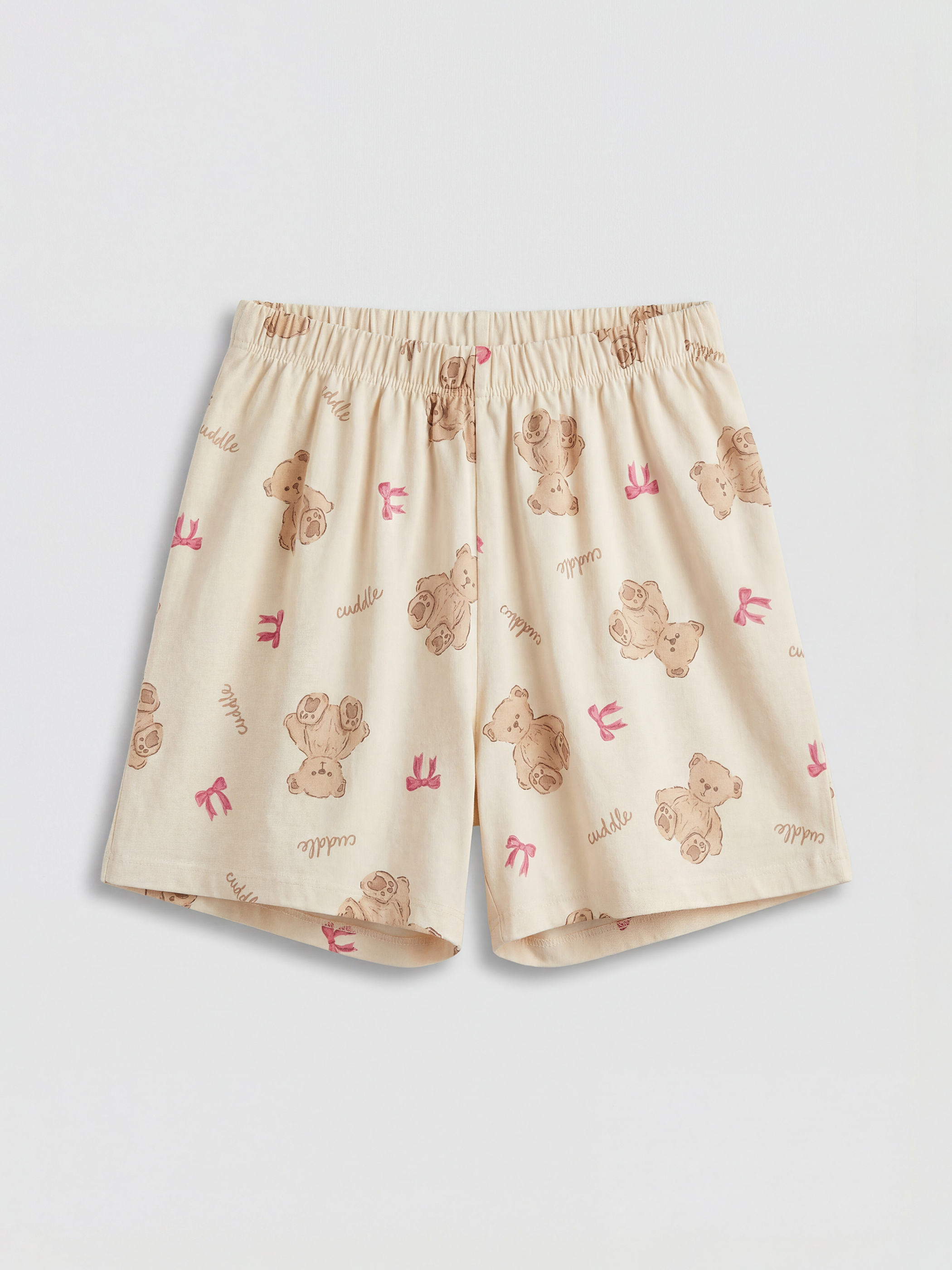 طقم بيجاما قصير مطبوع للبنات-3