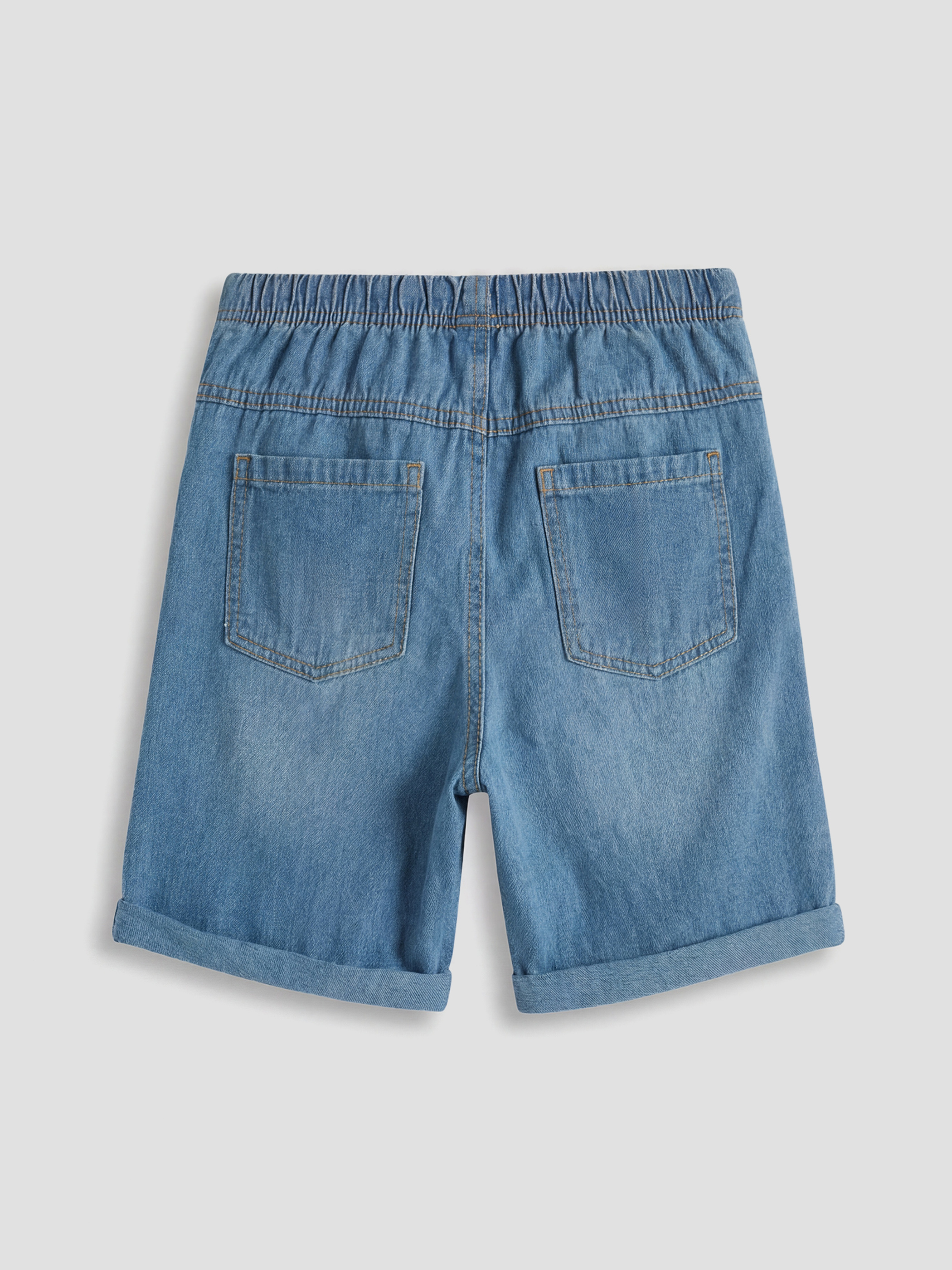 Beli Lastikli Erkek Çocuk Jean Şort-1