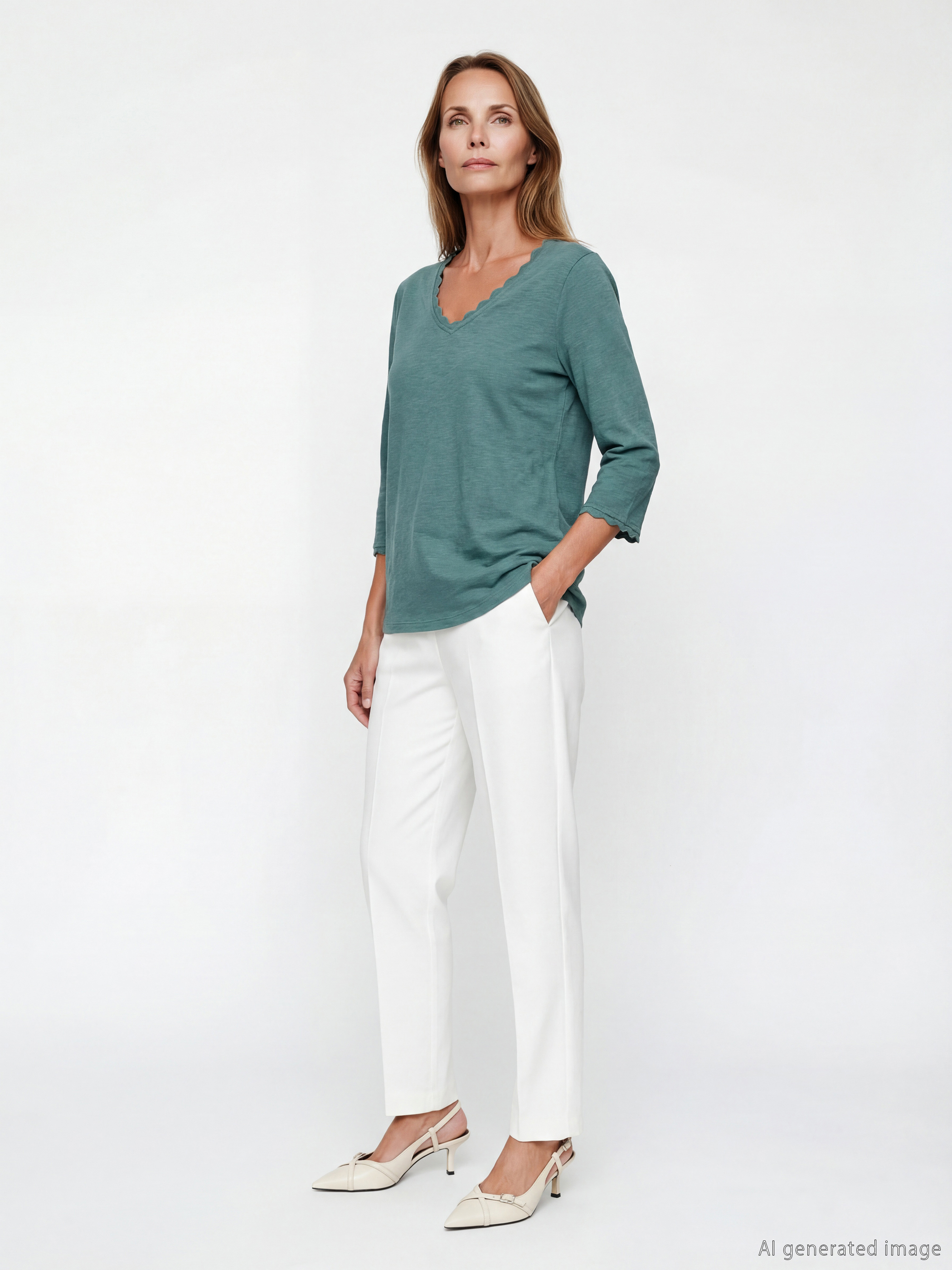 LCW Grace Woman GREEN T-Shirt - S6G269Z8-H7V