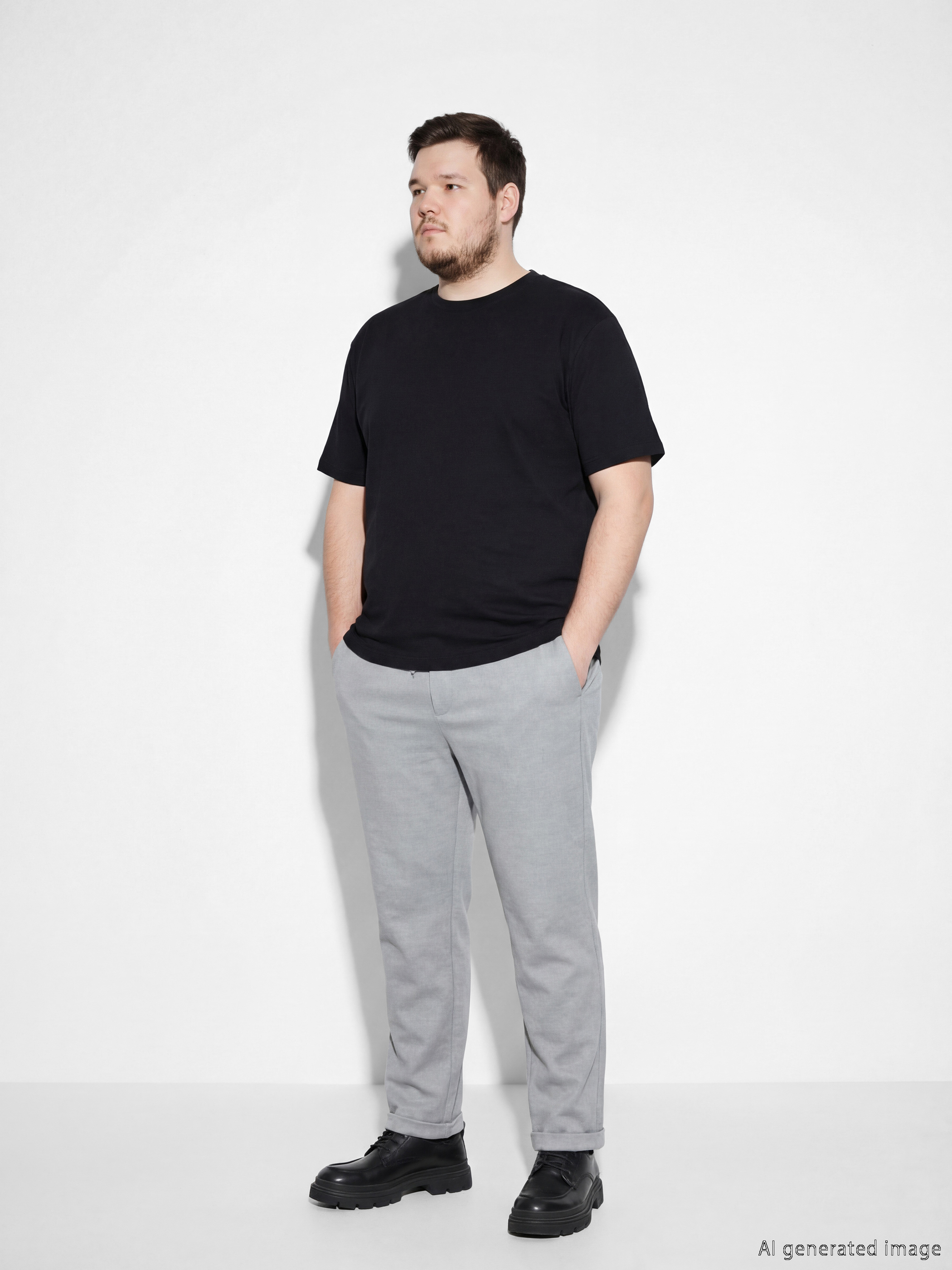 Gri Standart Kalıp Erkek Pantolon-1