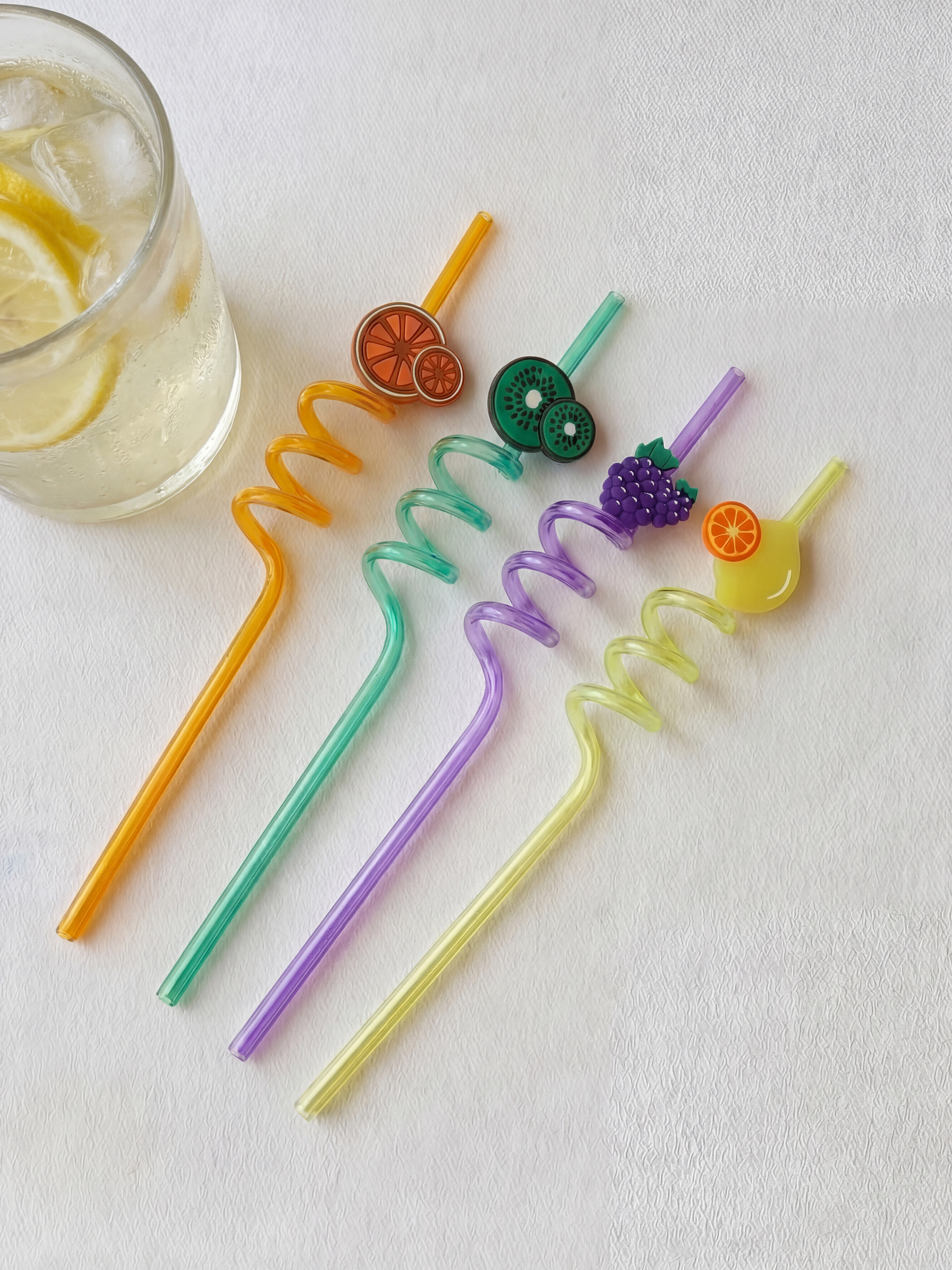 کەلوپەلی قەواغی شیشەیی بە نه‌خشی میوە کۆمەڵەی 4 دانە-1