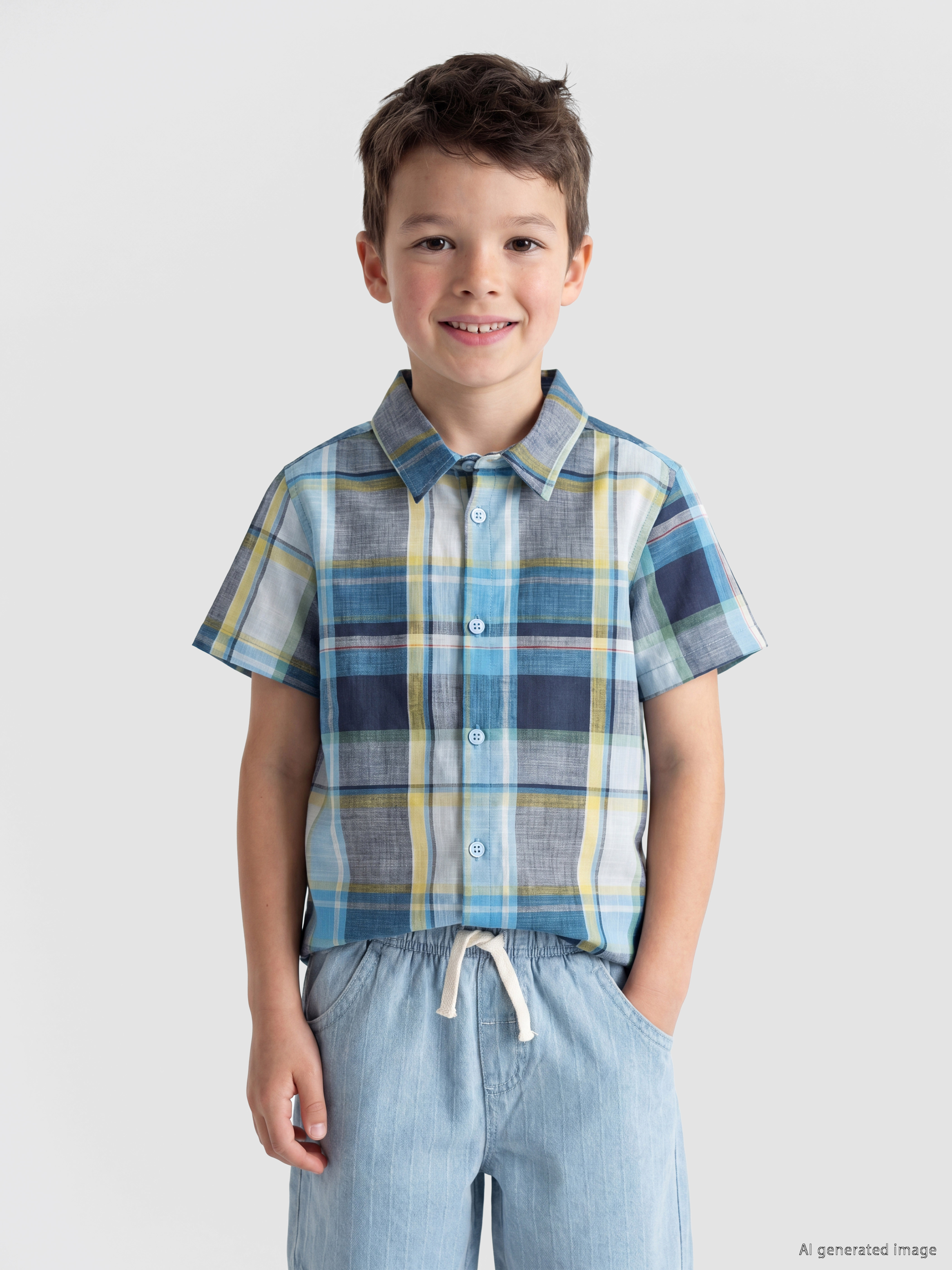 LC WAIKIKI Plaid Short Sleeve Boys' Shirt